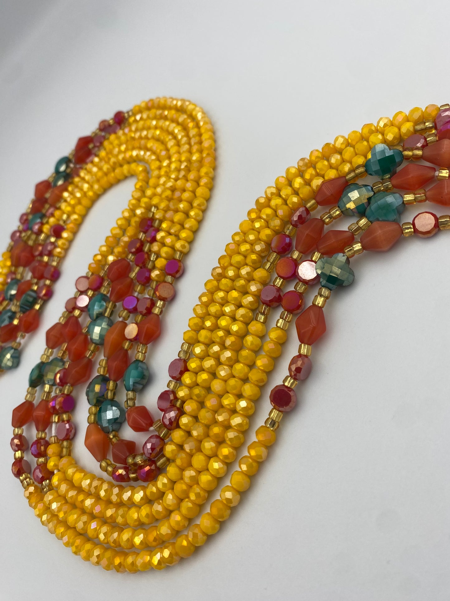 SunShine Fiesta ~ Luxury Crystal Waistbeads- Yellow Waist Bead