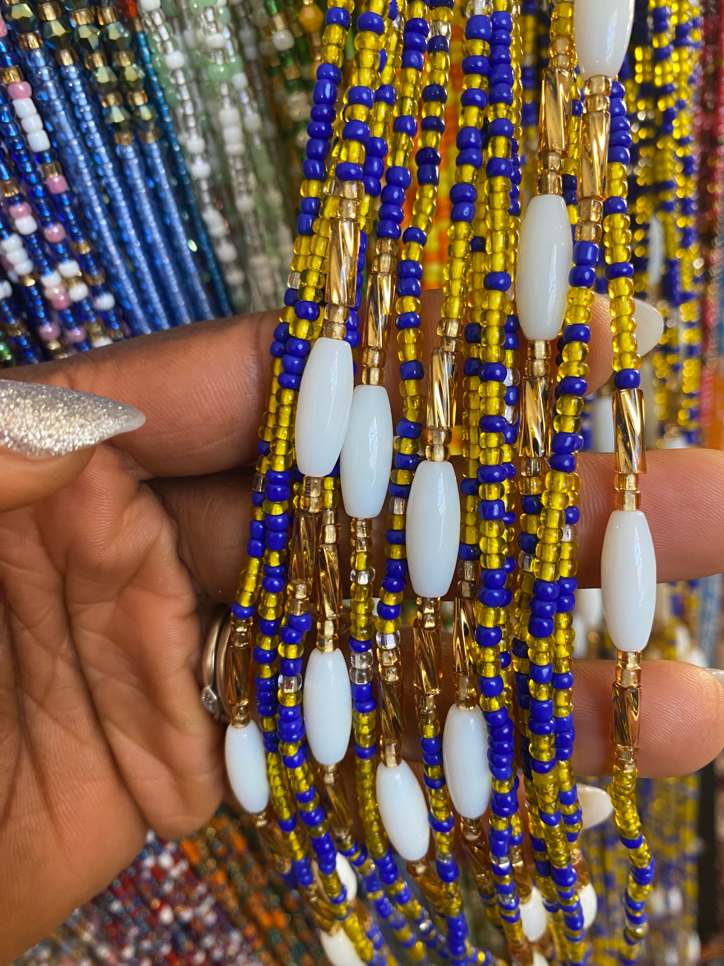 Wholesale Waist Beads – Bulk Multicolored Tie-On Strands (45”–50”)