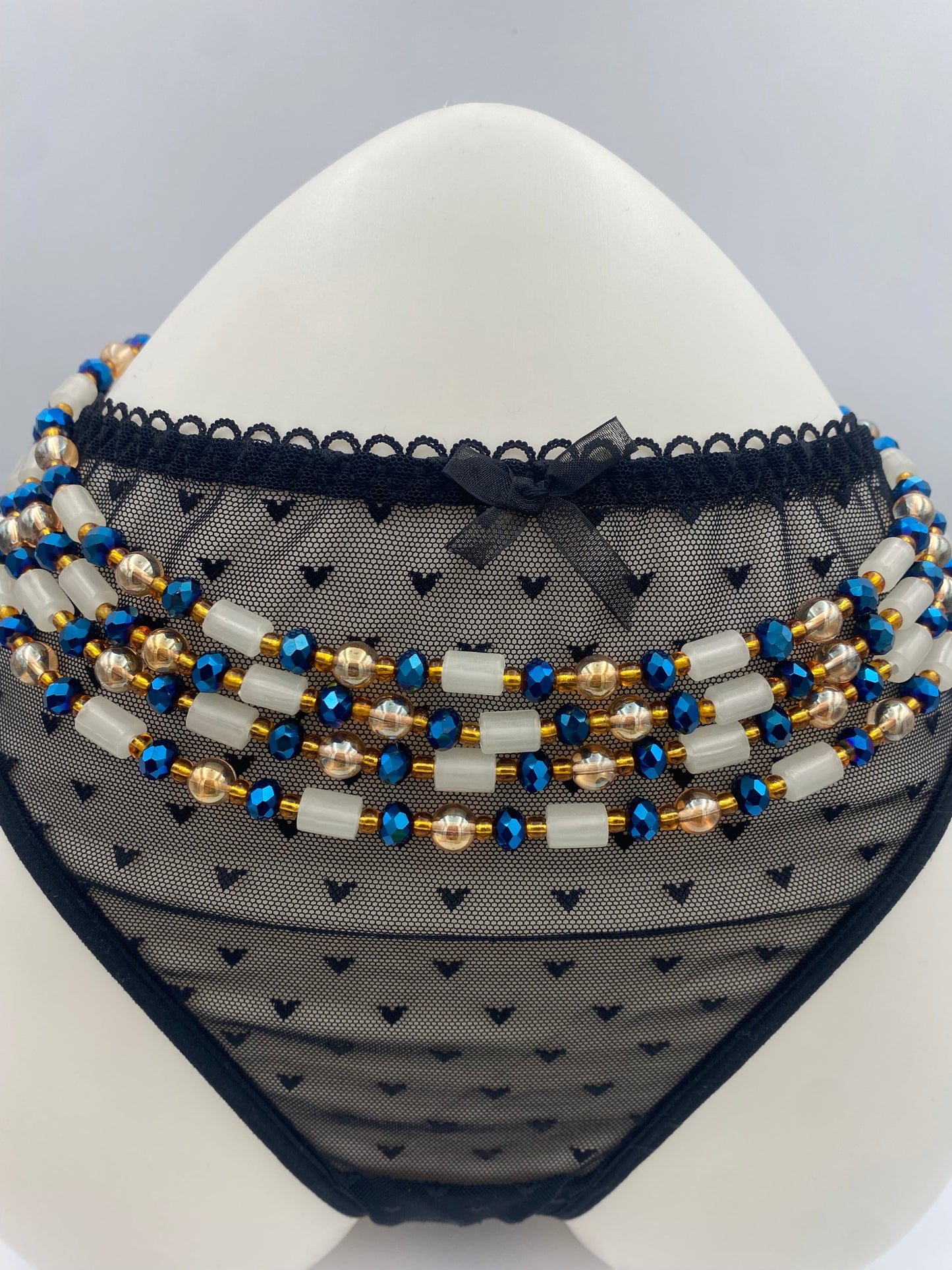 Glow  in the Dark  Waist Bead- Crystal waist Beads- Tie on WaistBeads 45”