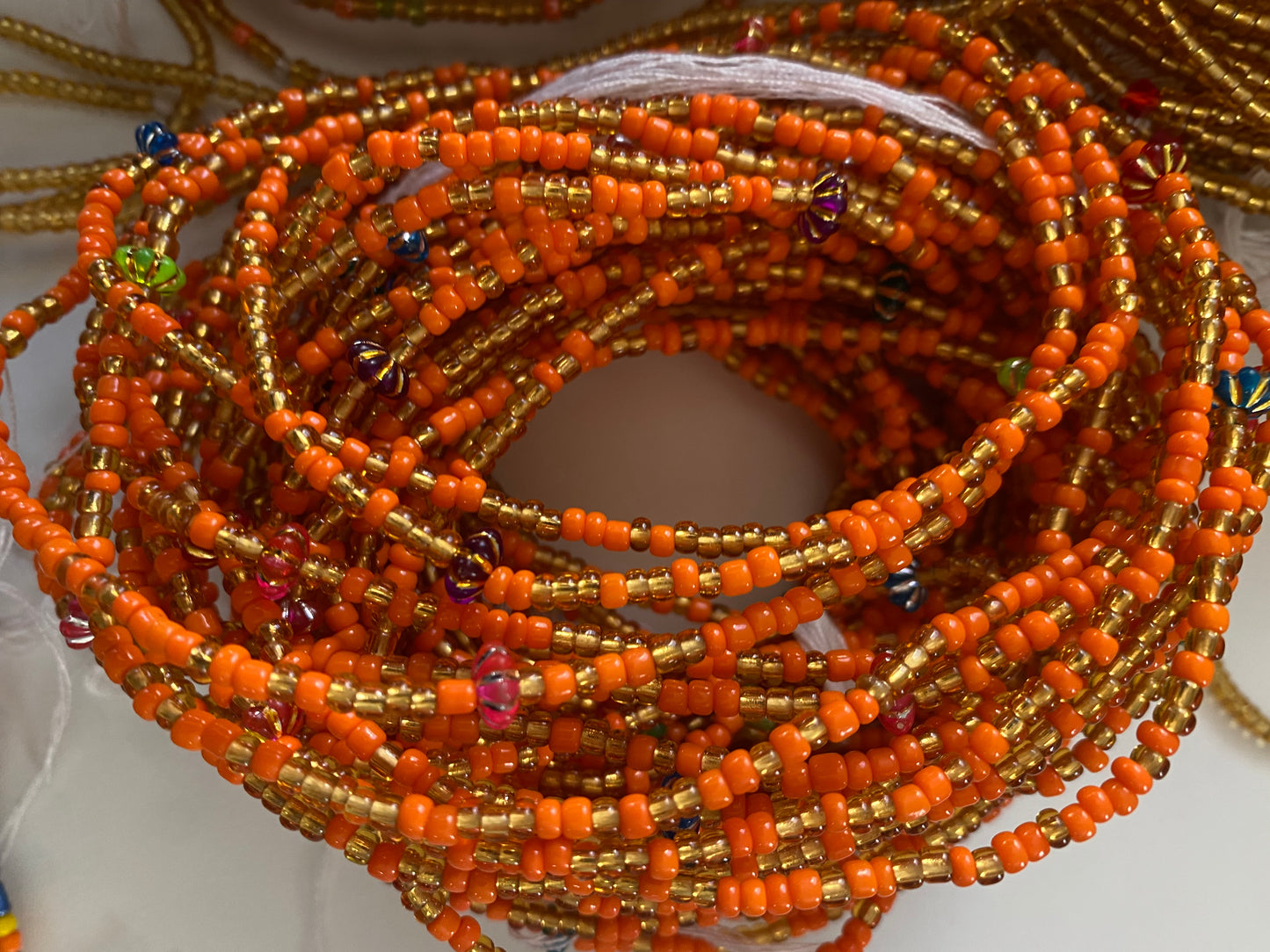 Wholesale African Waist Beads – Crystal Tie-On Strands 30”-36” (Bulk 25pcs Pack)