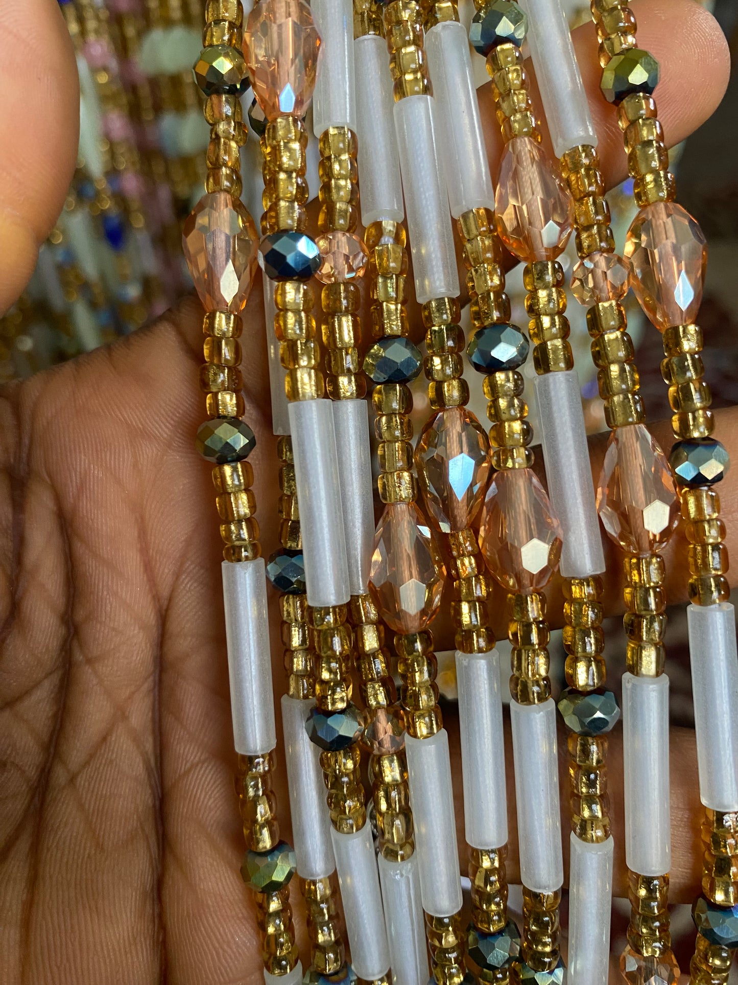 Wholesale Waist Beads | Glow in the dark | African Waist Beads for Resale | Randomly Chosen | 25 Waist Beads | 45"-50".
