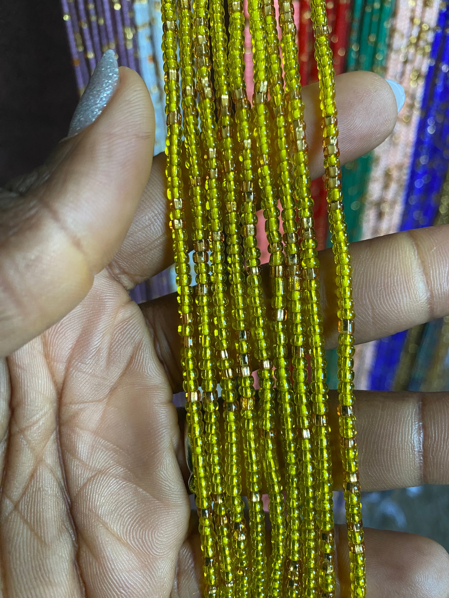Wholesale Waist Beads – Bulk Multicolored Tie-On Strands (45”–50”)