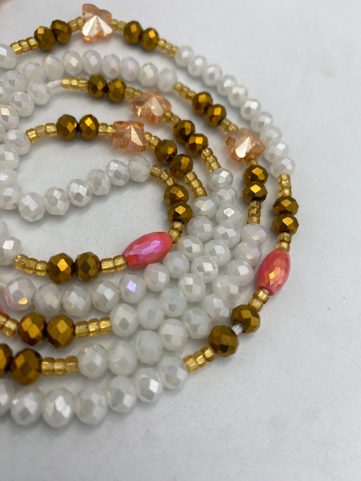 White Luxury Crystal Waist Bead 45”| 1 PC