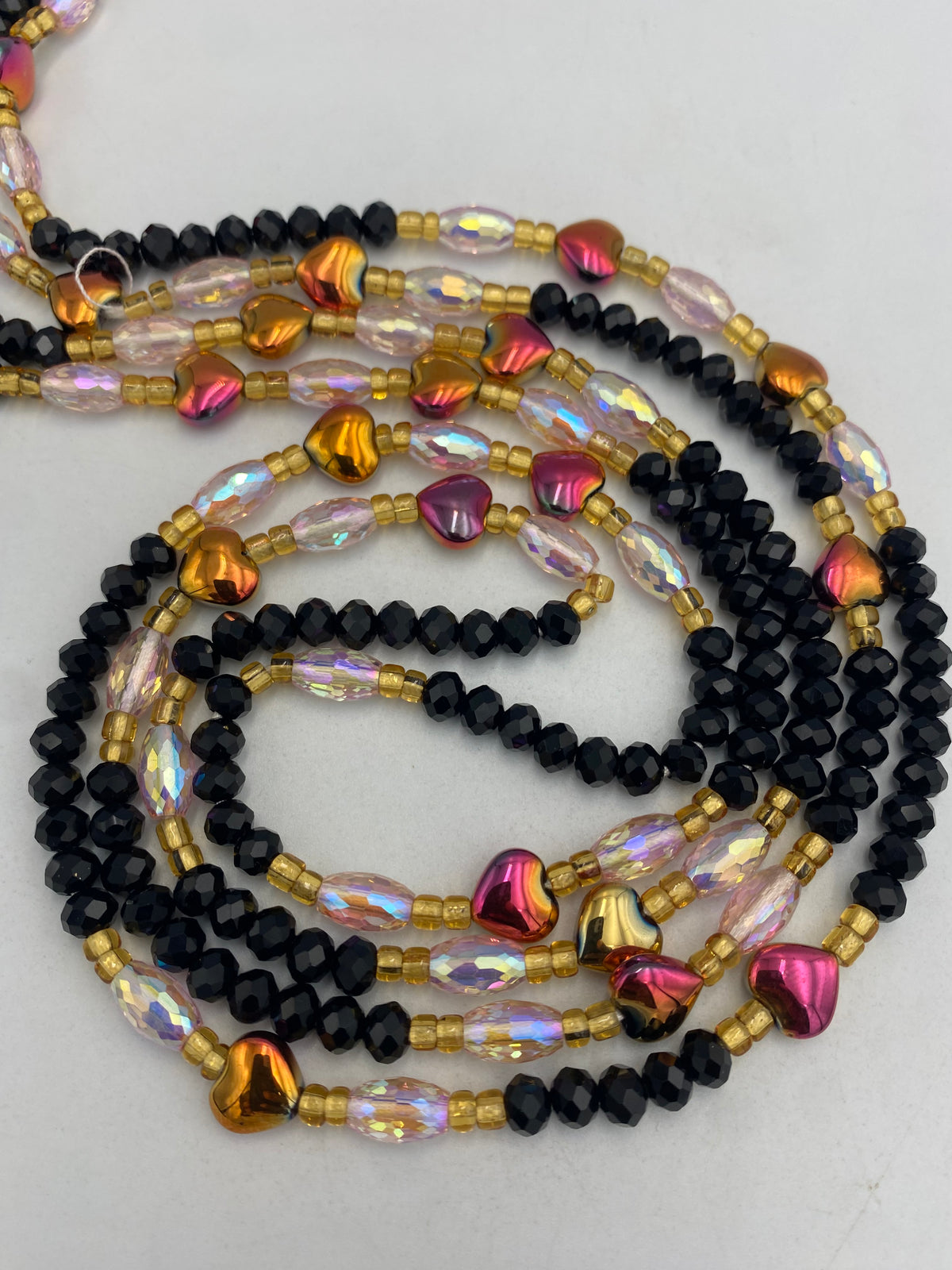 Black Crystal Waist Bead 45”| 1 PC