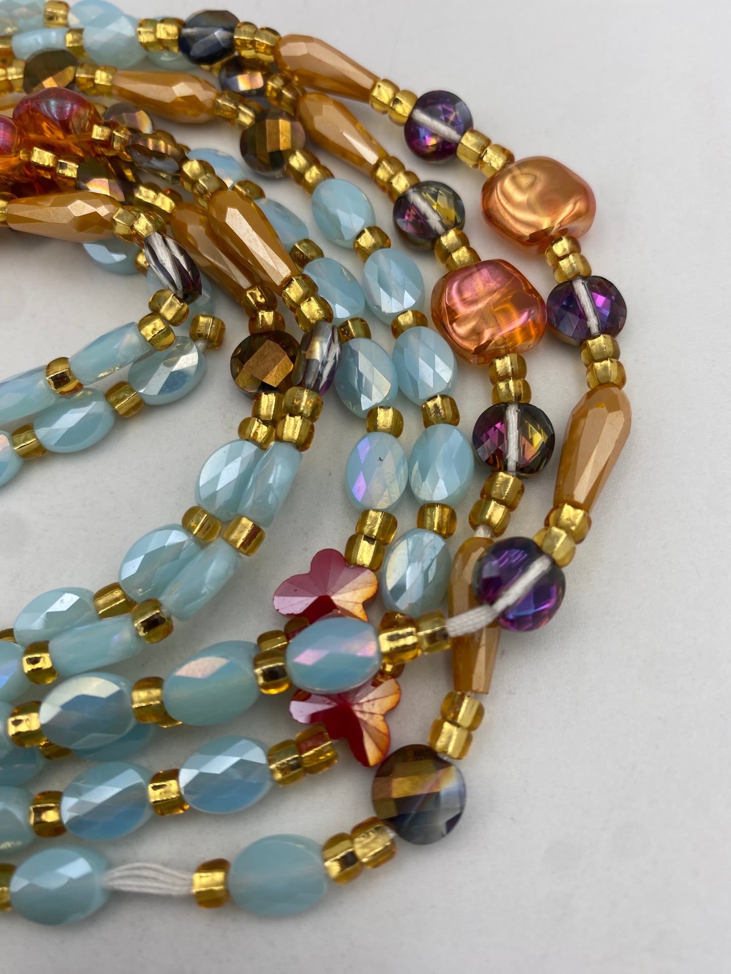 Aurora -Crystal Waist Bead | Luxury Tie-On Beaded Jewelry | Crystal WaistBead  | Body Adornment & Weight Tracking | - 45–Inches