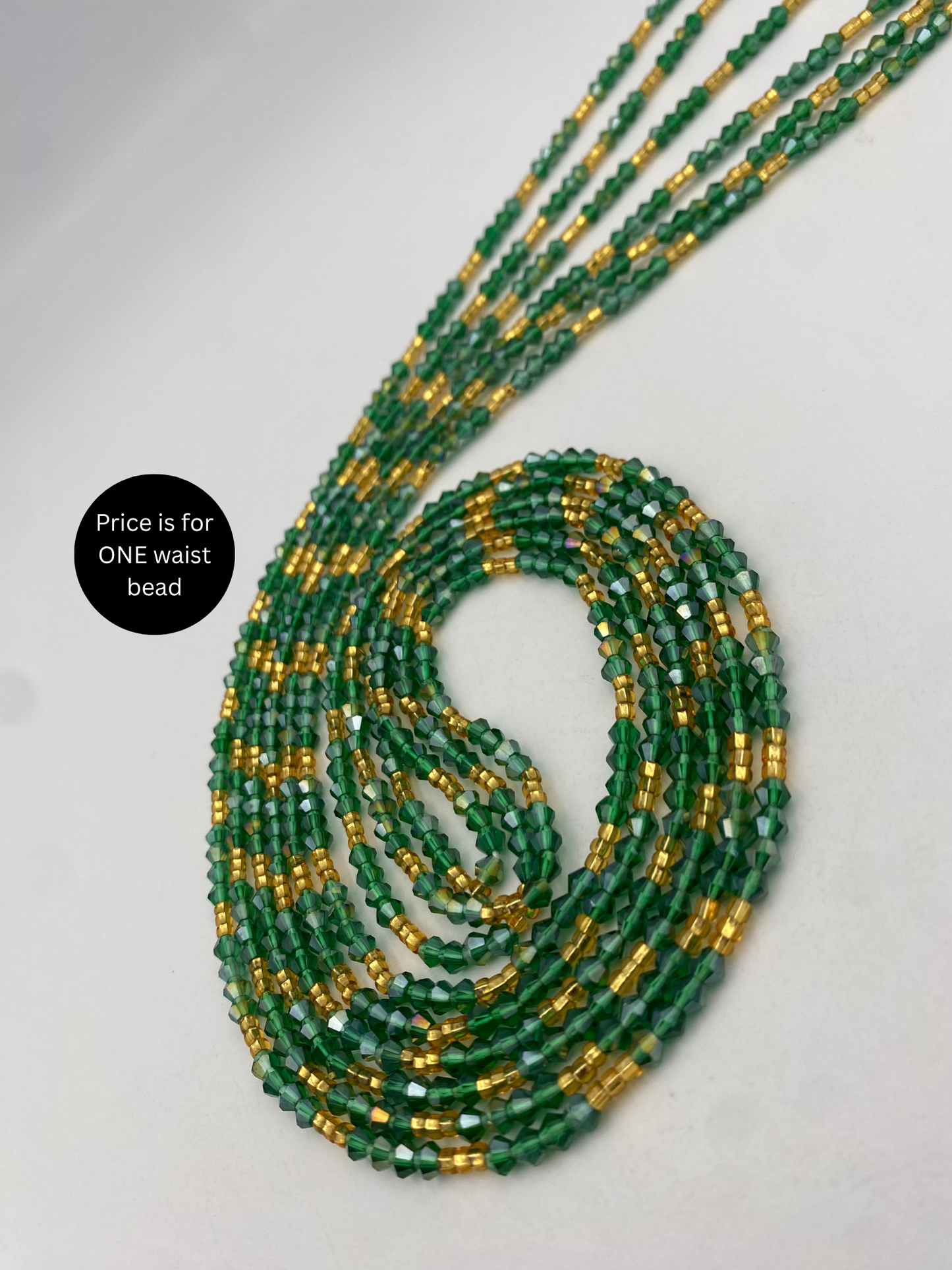 Variety of Crystal Waist Beads, Bicones, Mini crystal Waistbeads-  Choose your Color- Price Per Item - Tie On 40”-50”