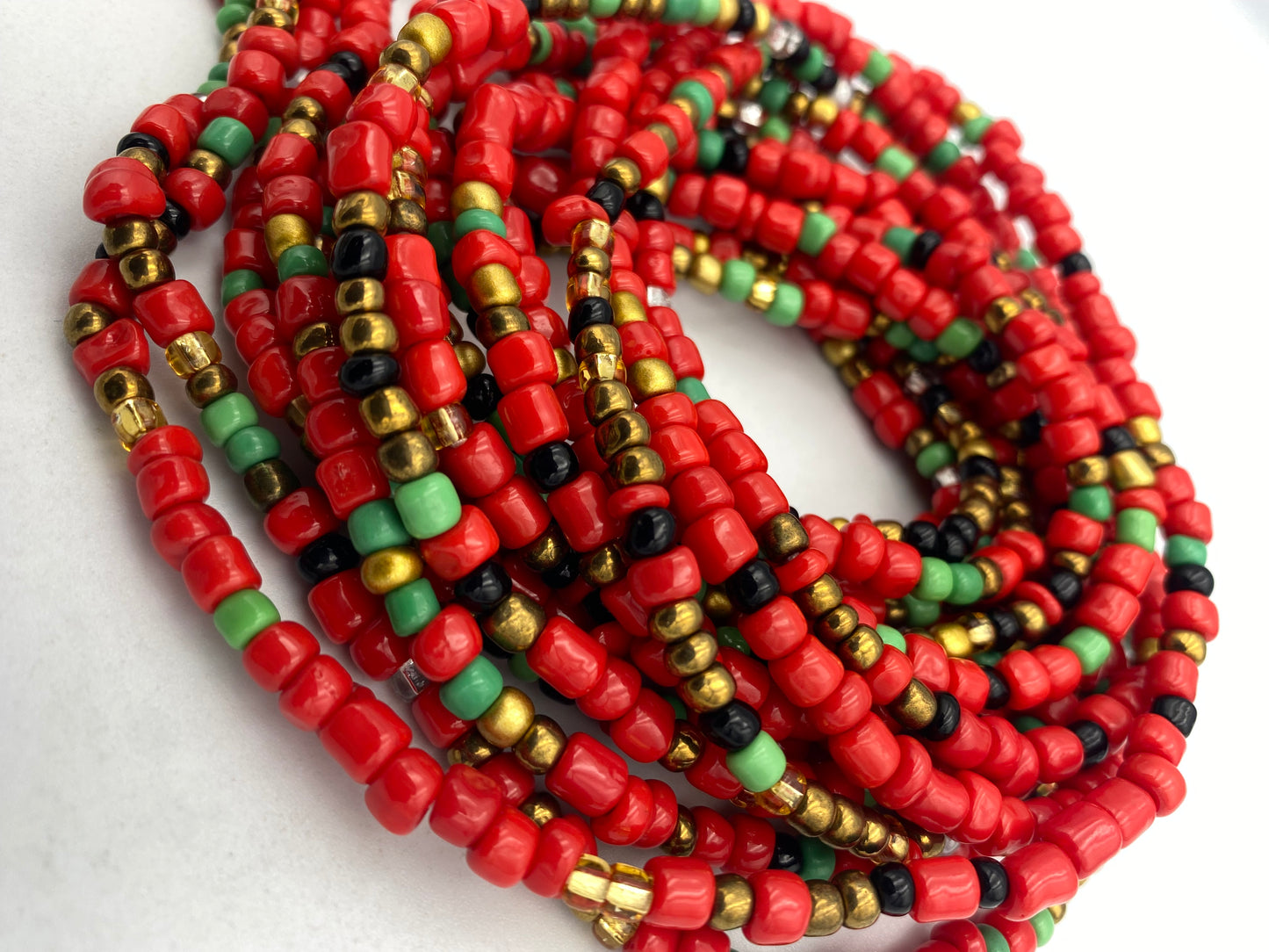 Choose your Waist Beads- Multicolored Tie On, 45-50"