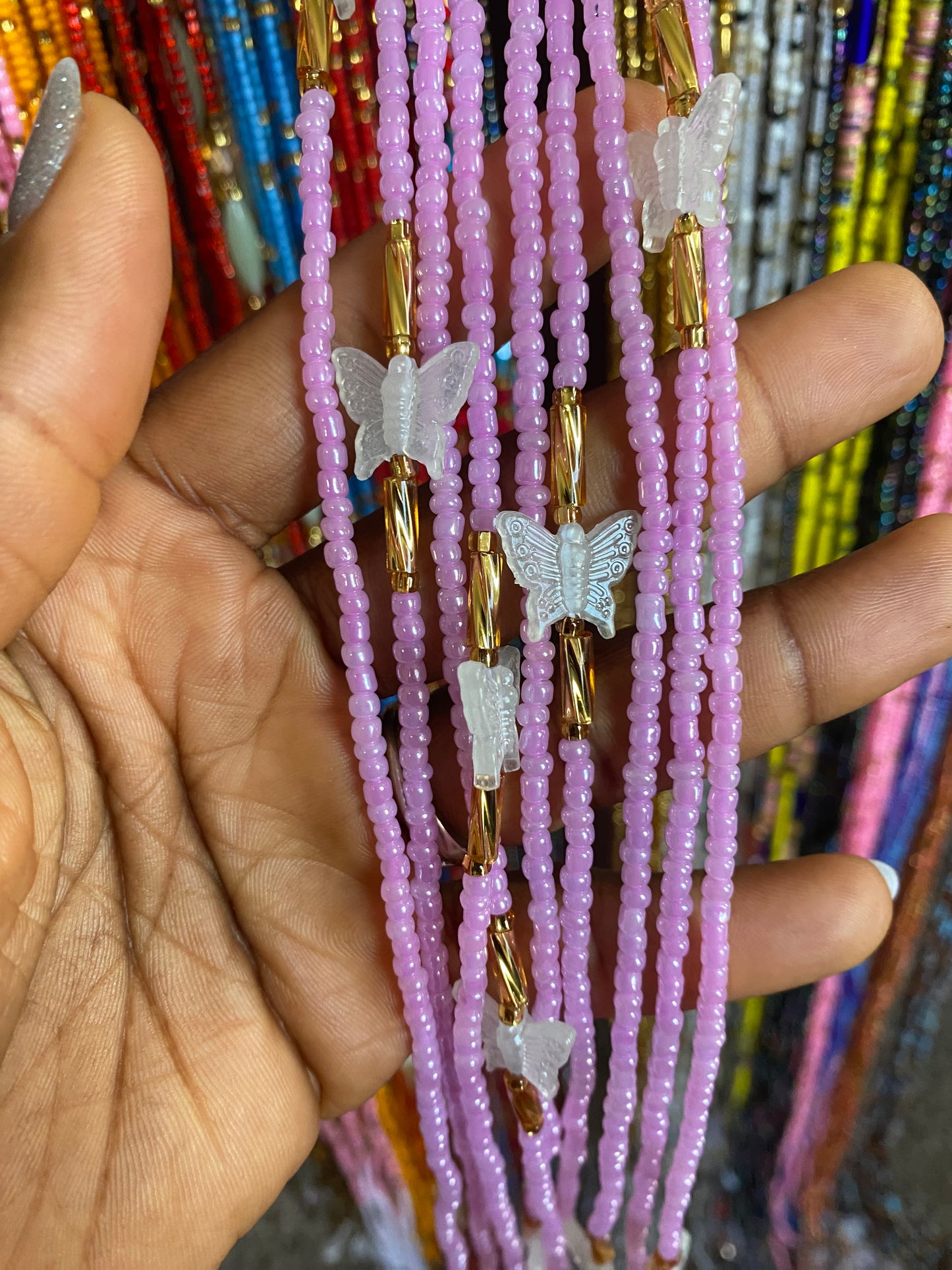 Wholesale Waist Beads – Bulk Multicolored Tie-On Strands (45”–50”)