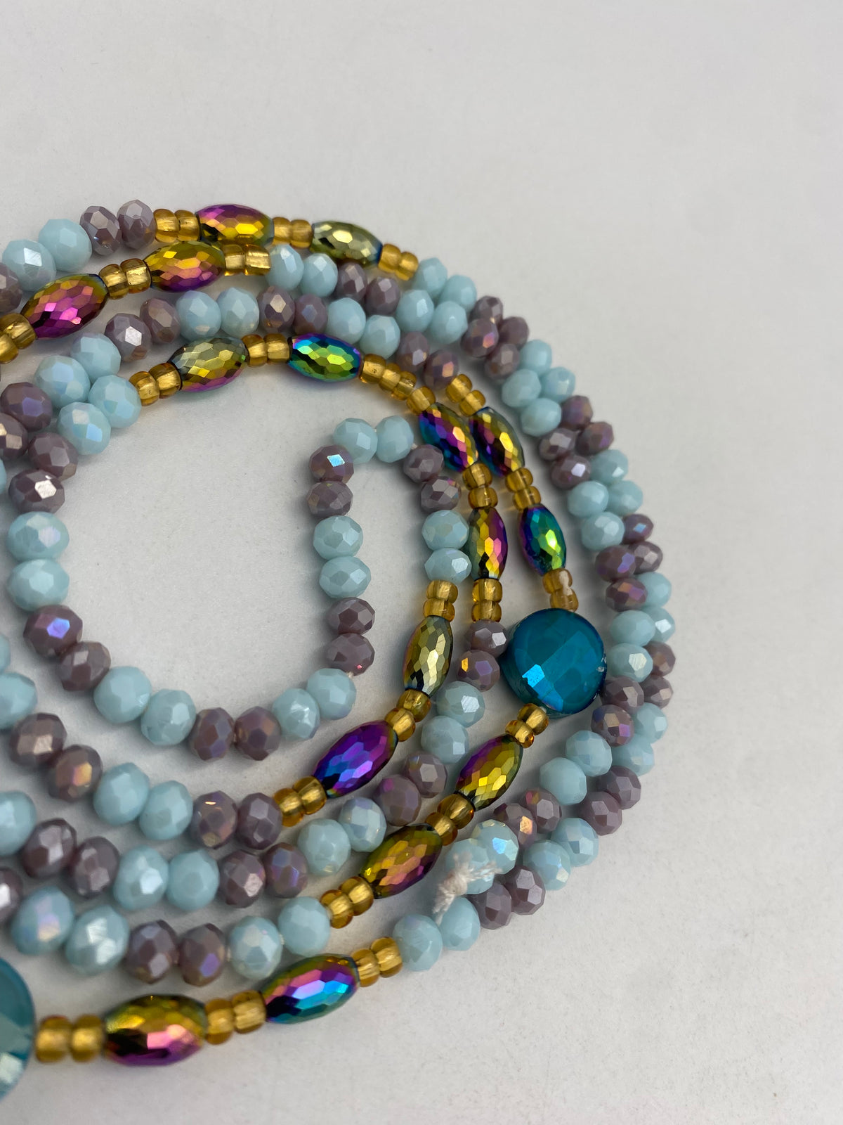 Blue & Gray Luxury Crystal Waist Bead 45”| 1 PC