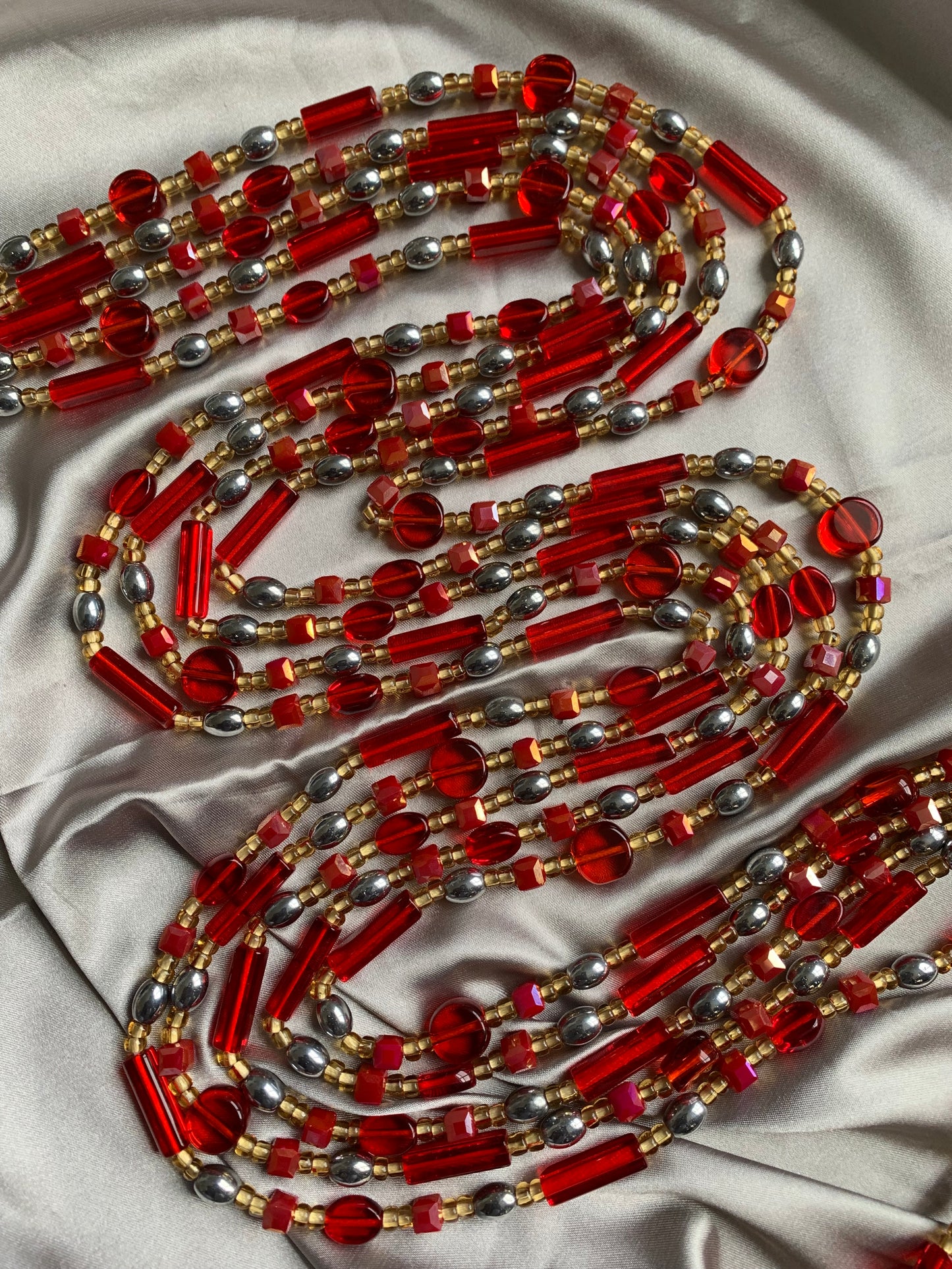 Red Crystal waist bead