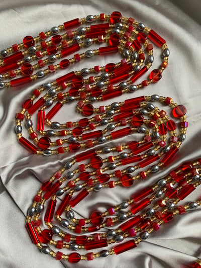 Red Crystal waist bead