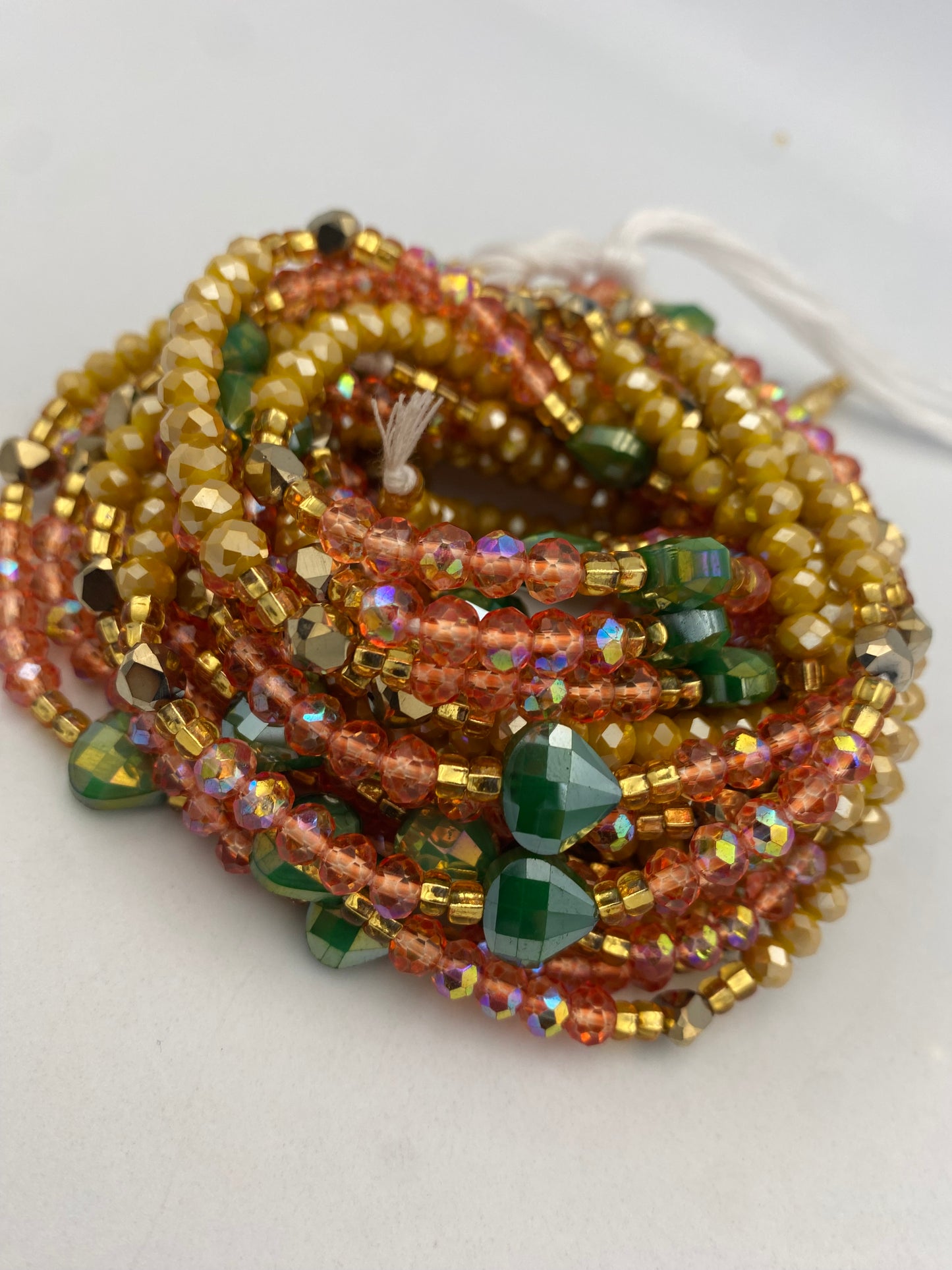 Soleil Grace Crystal Waist Beads – Handmade Tie-On Waist Beads for Women (45”–50”) | Body Adornment, Feminine Beauty, and Confidence