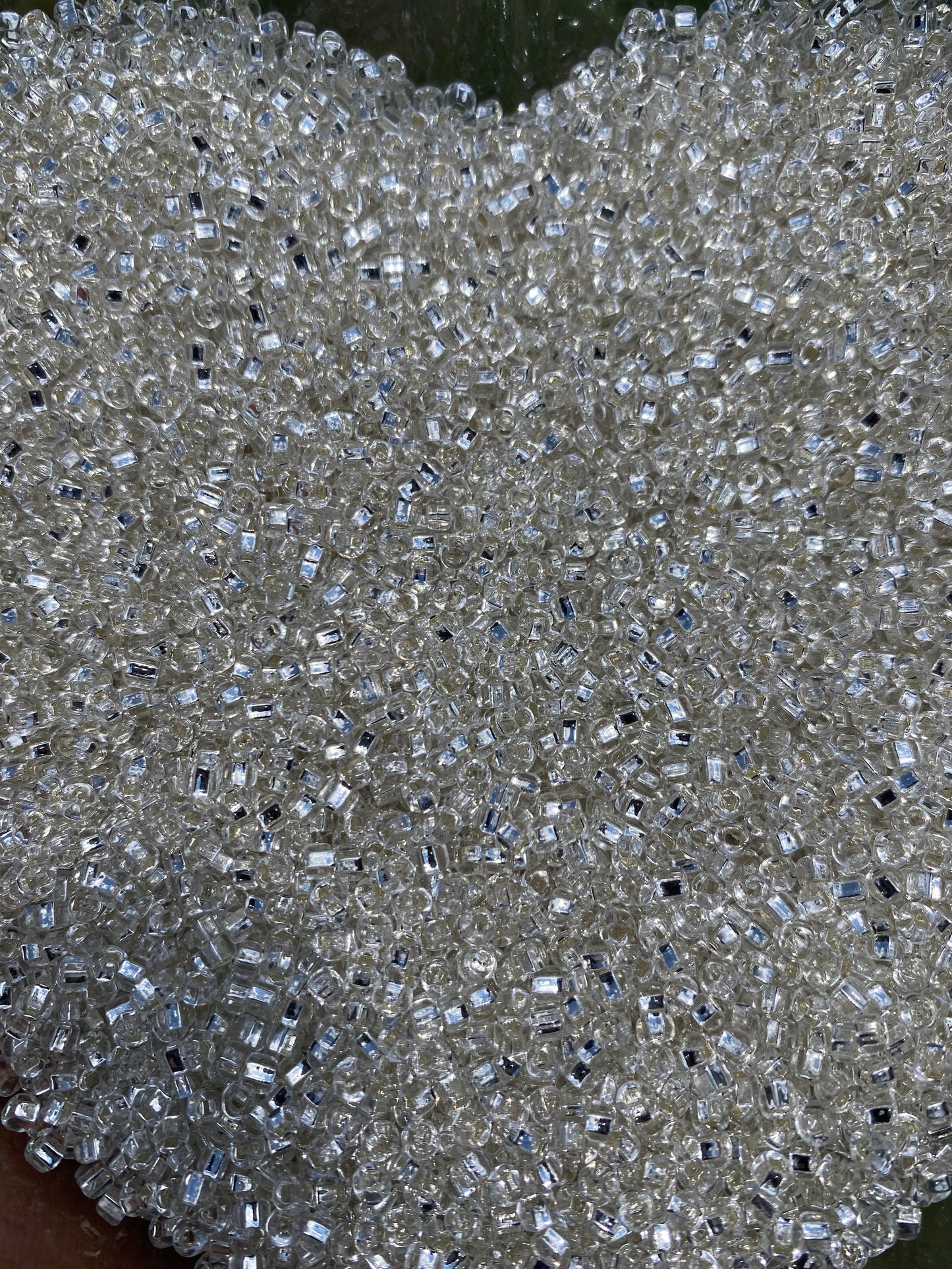 3mm- 8/0 beads,  Silverlined beads, Square-holes; Sparkles - Gkass beads for jewelry making - 450 Grams,