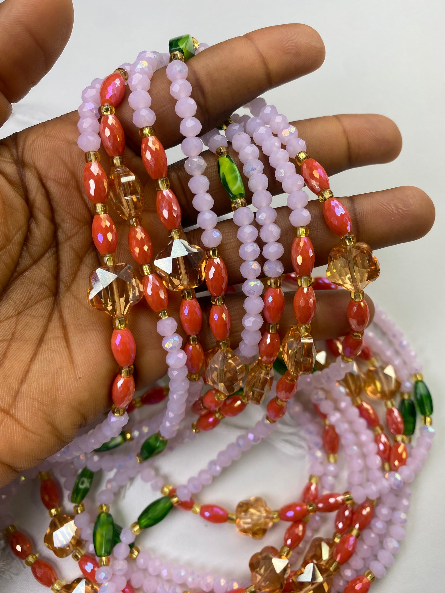 Coral Serenity ~ Luxury Crystal Waistbeads