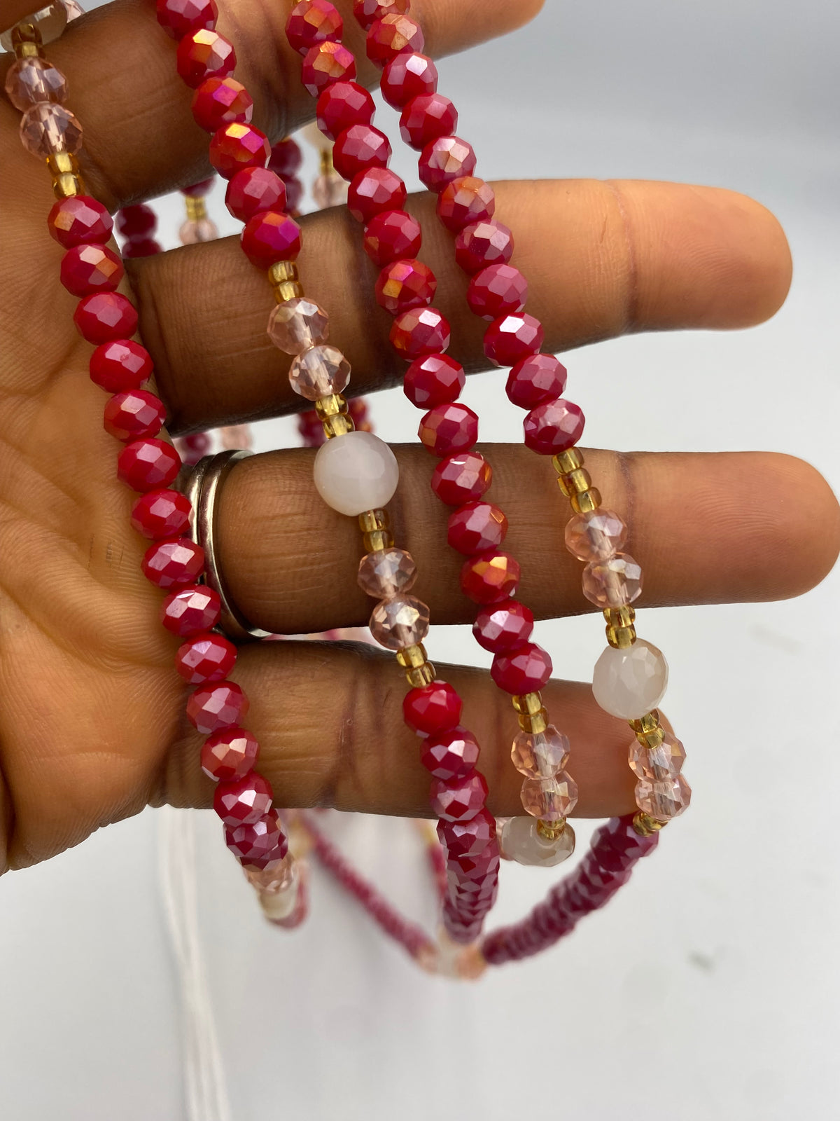 Red Crystal Waist Bead 45”| 1 PC