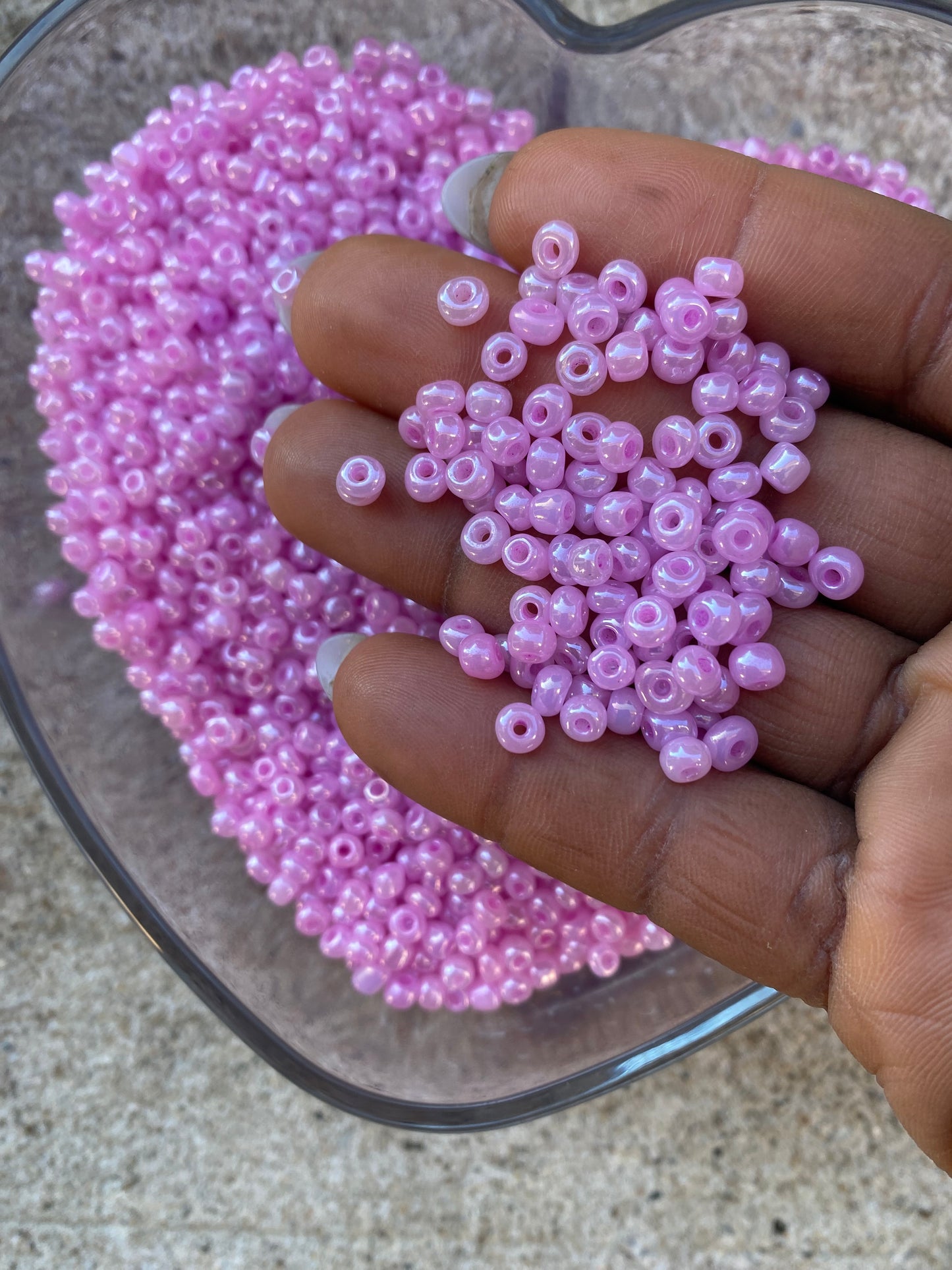 Light bubblegum pink - Soft Pearly Pink Seed Bead Mix - 4mm- 6/0 Glass Seed Beads For Jewelry Making,  DIY Waist beads, Bracelet Necklace Earrings 450 grams