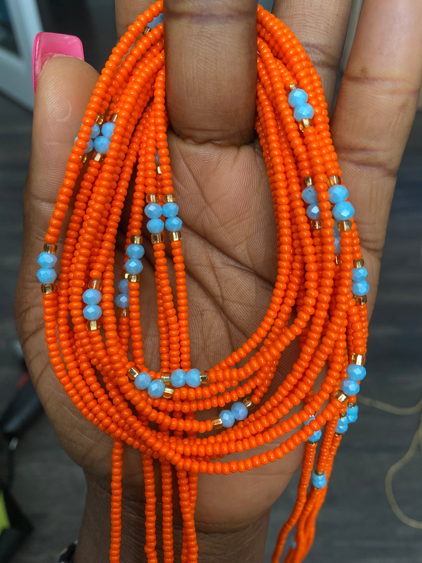 Harvest Horizon- Orange  Waist Beads