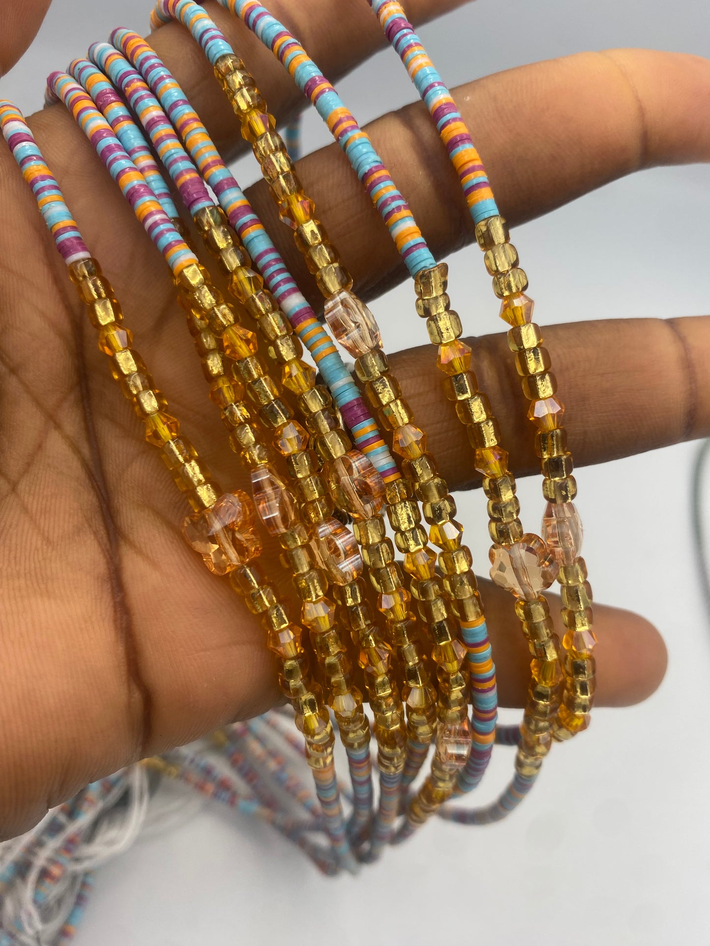 Flat disc | Vinyl waistbeads | Clay Beads | Wholesale Vinyl Waist Beads- African Waistbeads for resale
