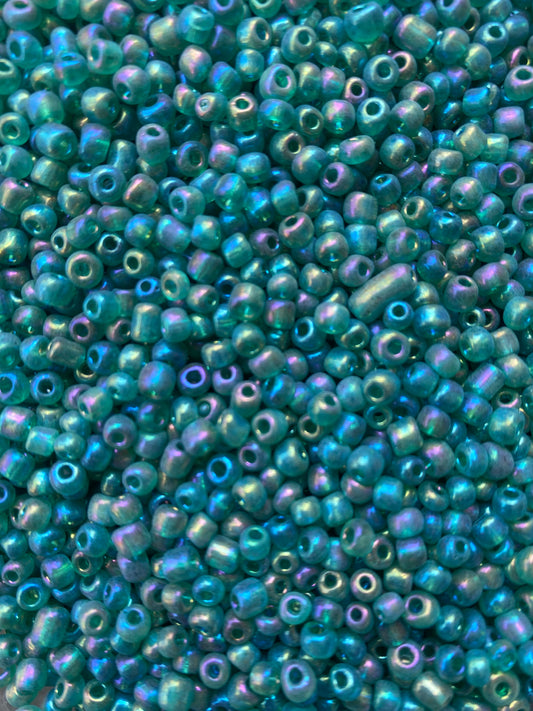 Teal-Shimmery teal Green  4mm- 6/0 Glass Seed Beads For Jewelry Making,  DIY Waist beads, Bracelet Necklace Earrings