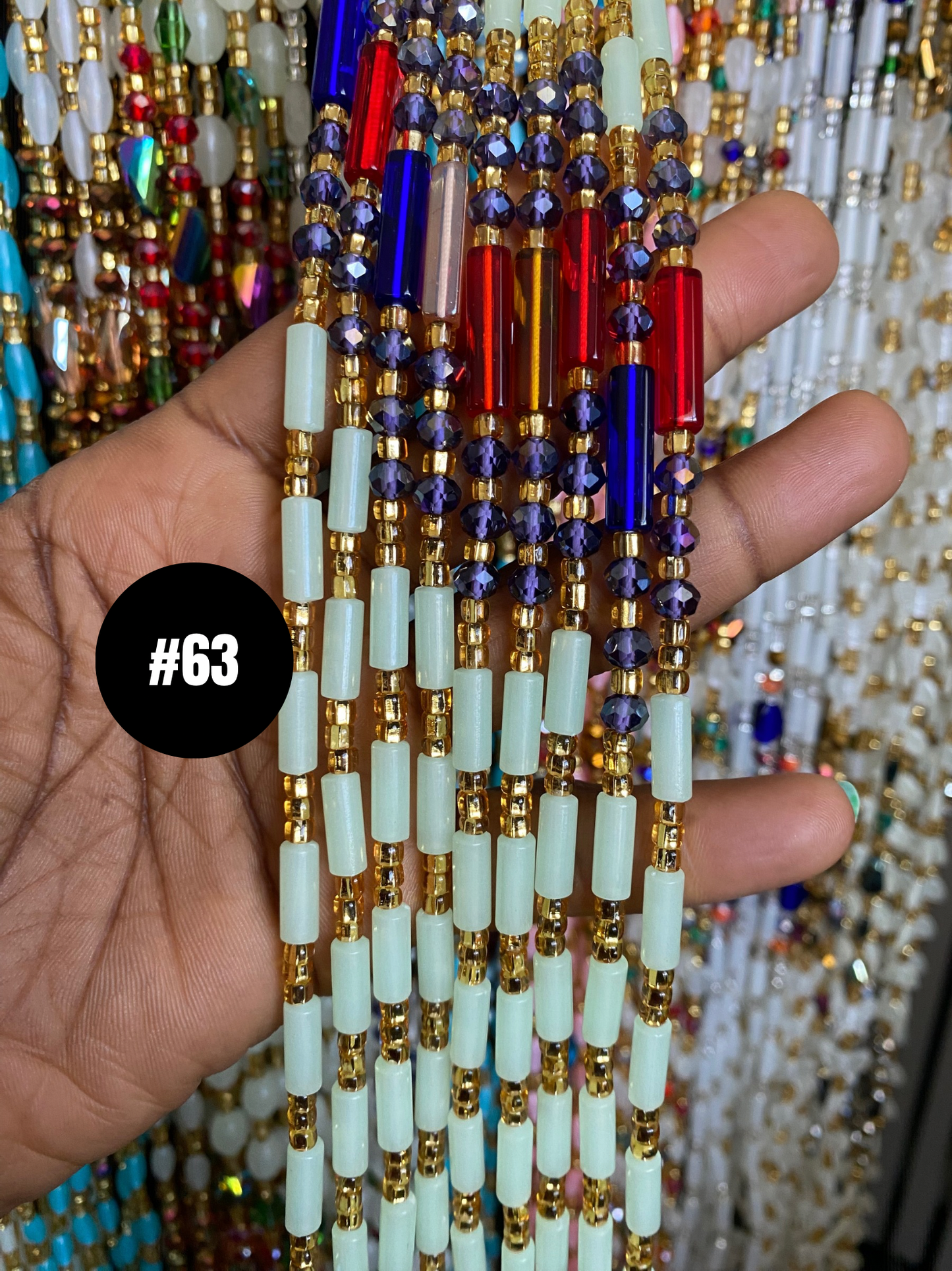 Soft Glow in the Dark  Waist Bead  waistBeads-  Tie On Waist Beads- 45”-50.