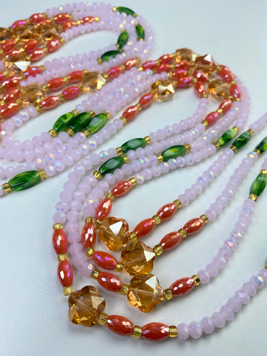 Coral Serenity ~ Luxury Crystal Waistbeads