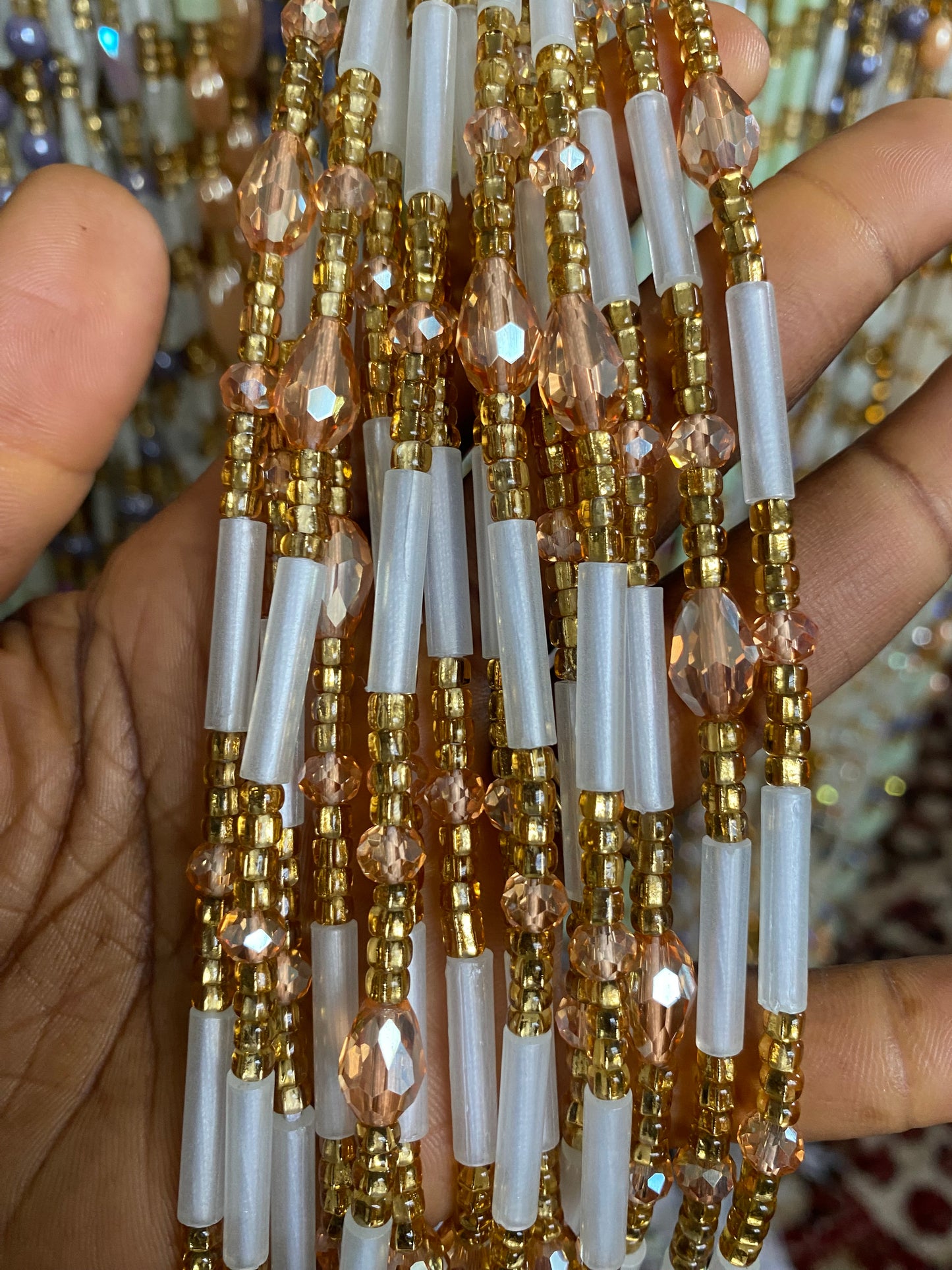 Wholesale Waist Beads | Glow in the dark | African Waist Beads for Resale | Randomly Chosen | 25 Waist Beads | 45"-50".