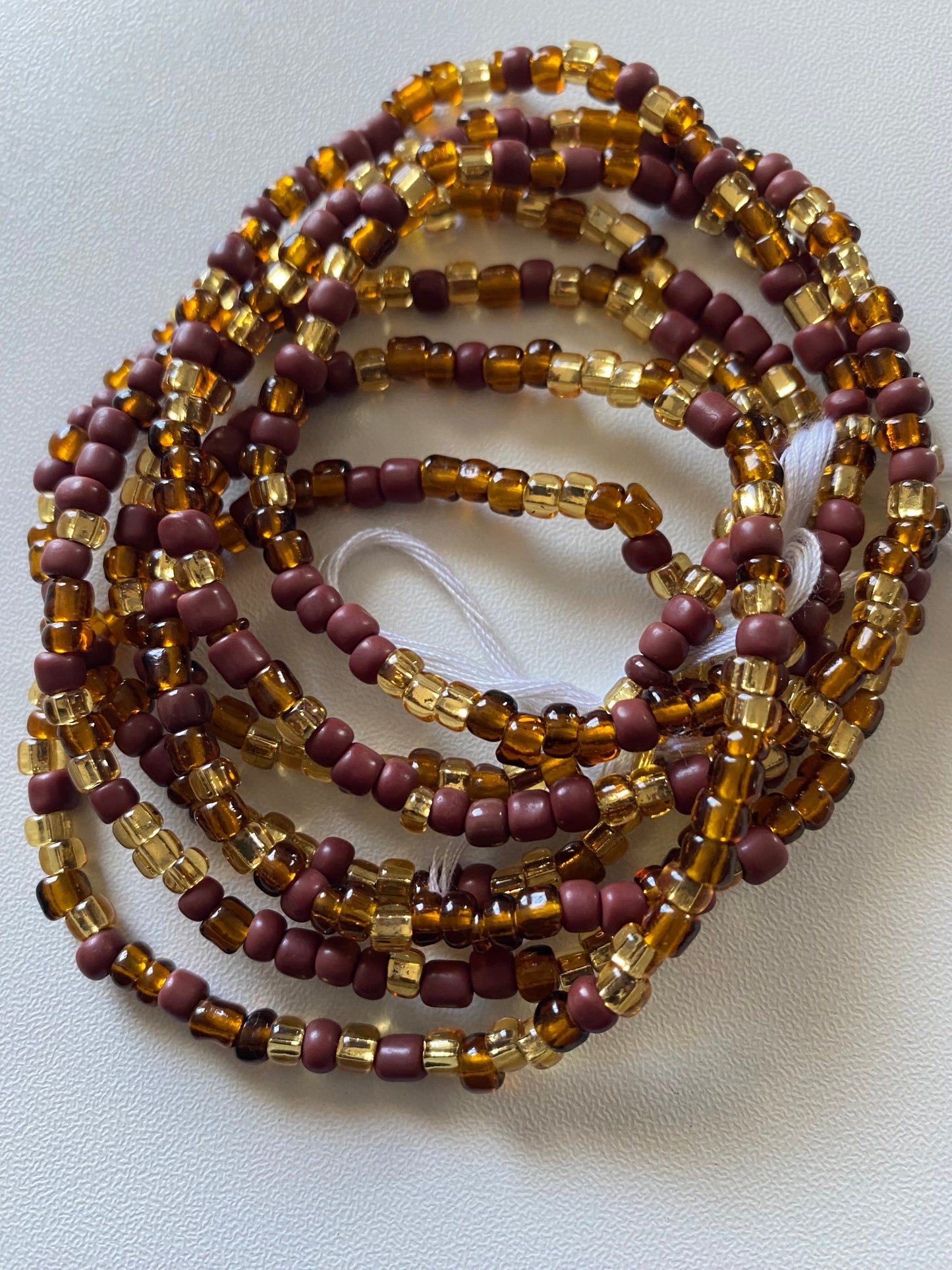 Brown~ Waist Bead- Earth tone waistBeads - body jewelry 45”-50”