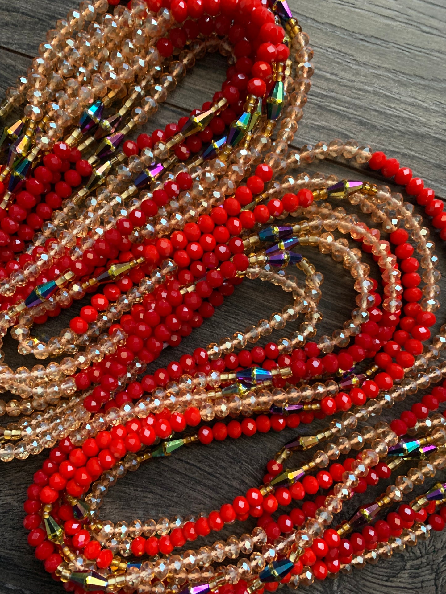 Scarlet Sparkle ~ Crystal Waist Bead