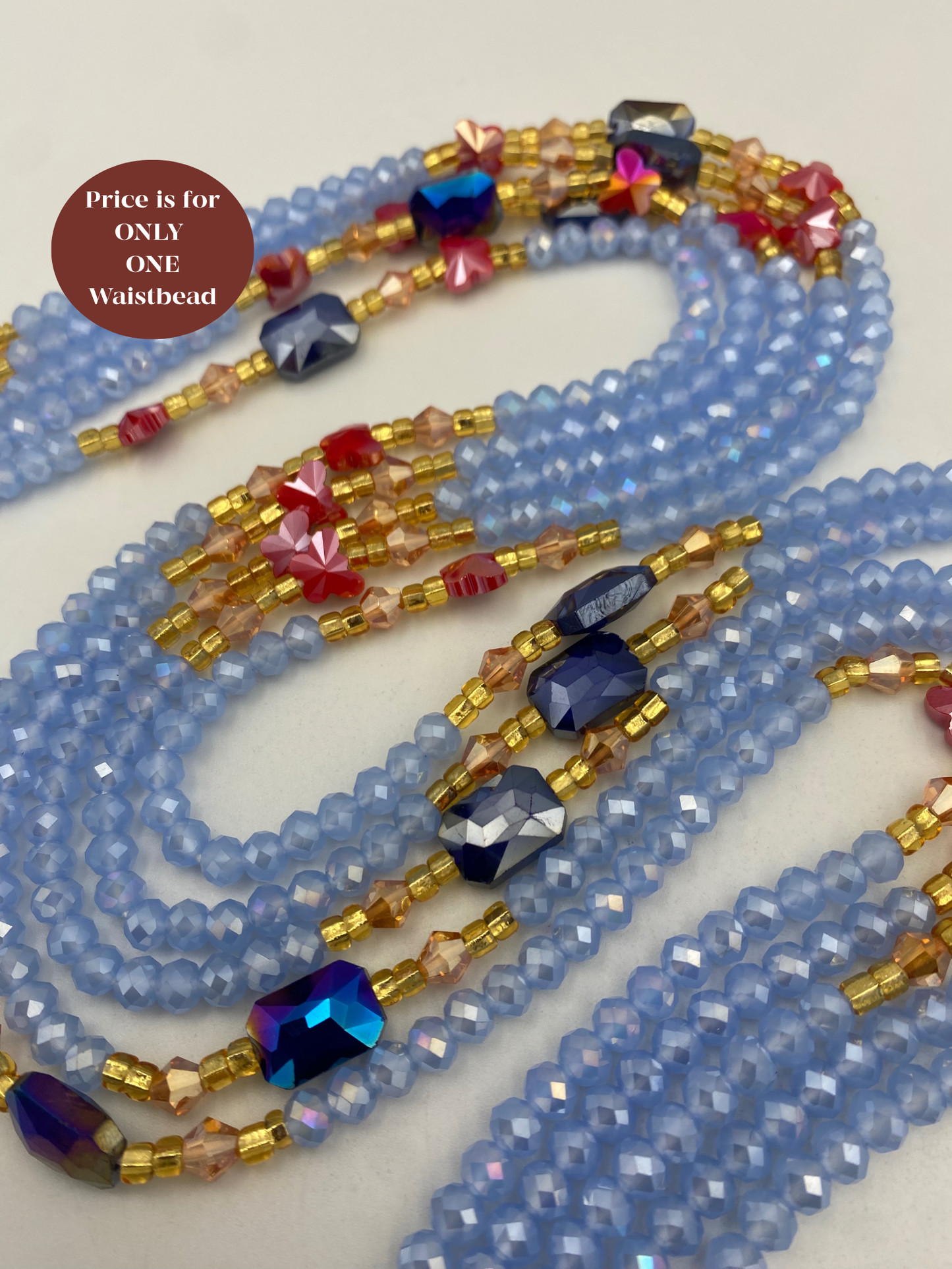 Royal Bloom Waistbead |Add to cart | Price per WaistBead – Tie-On | 45”