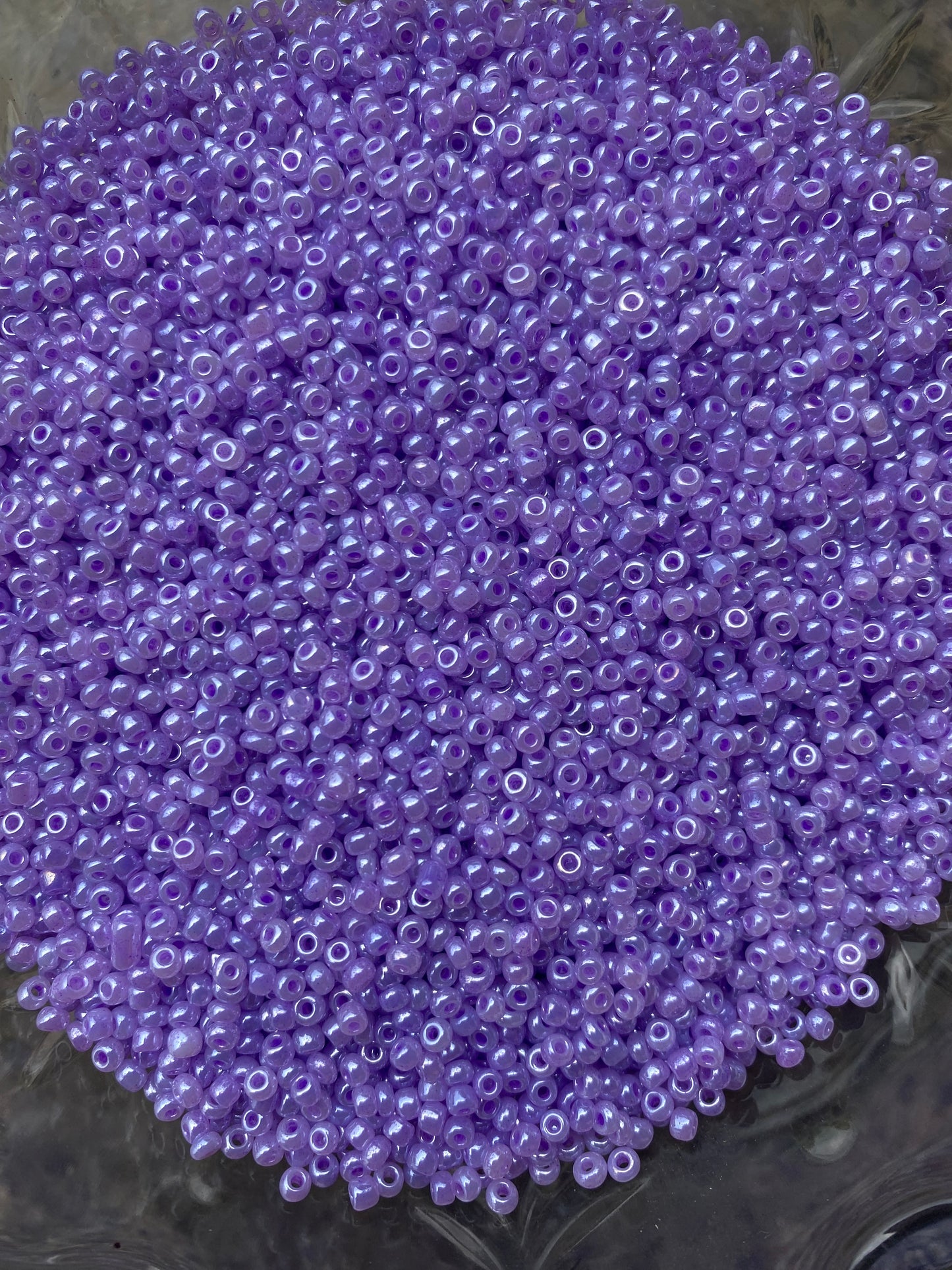 3mm Glass beads - Lavender Soft Lavender Purple beads,   Pearly beads, 8/0 Seed Beads Glass Beads, 450 Grams