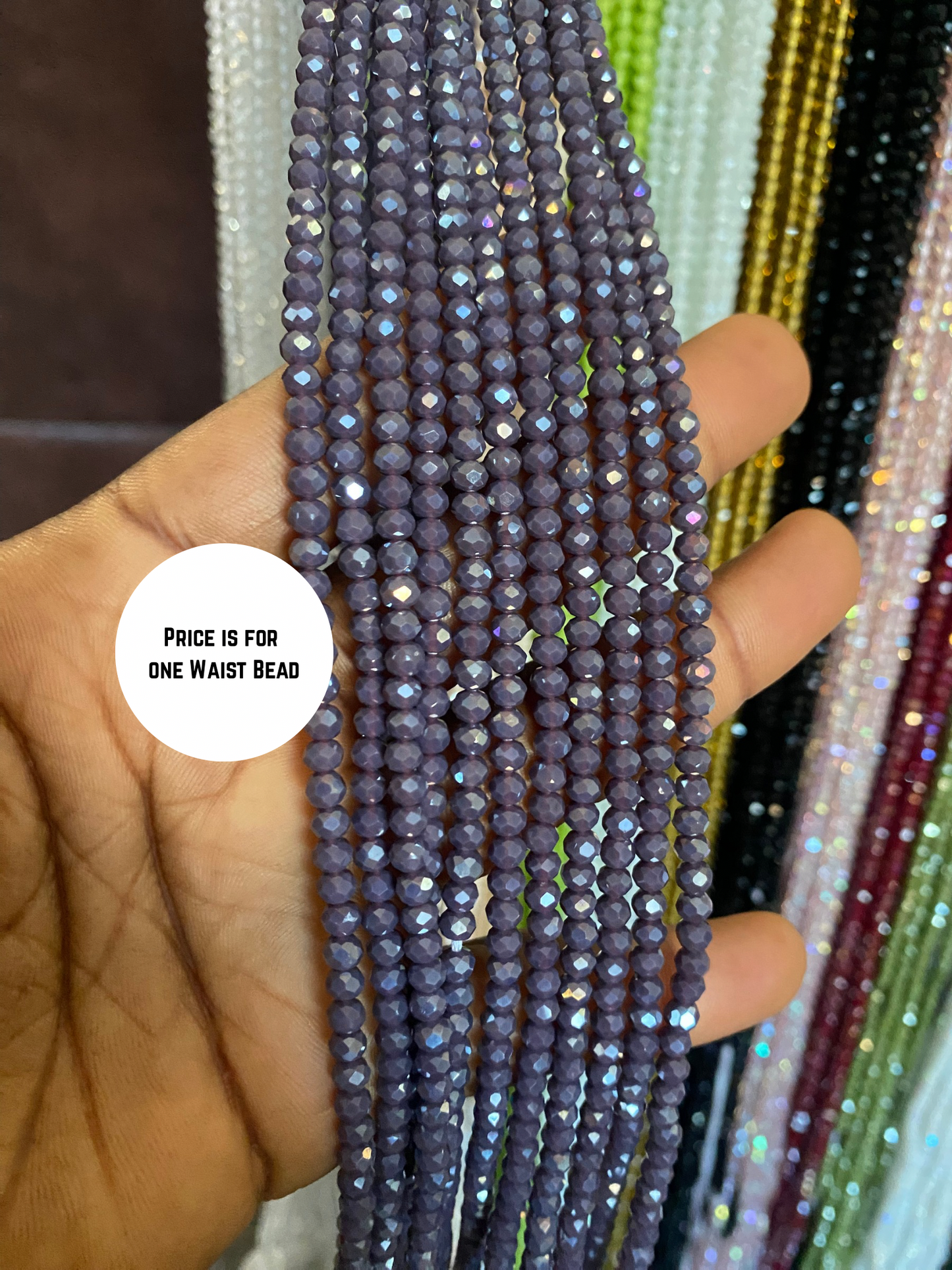 Crystal WaistBeads -TikTok Waist Beads – Variety of Styles – African Waist Jewelry – Tie-On (45”) – Add to Cart, Buy Now – Price Per 1 Waist Bead