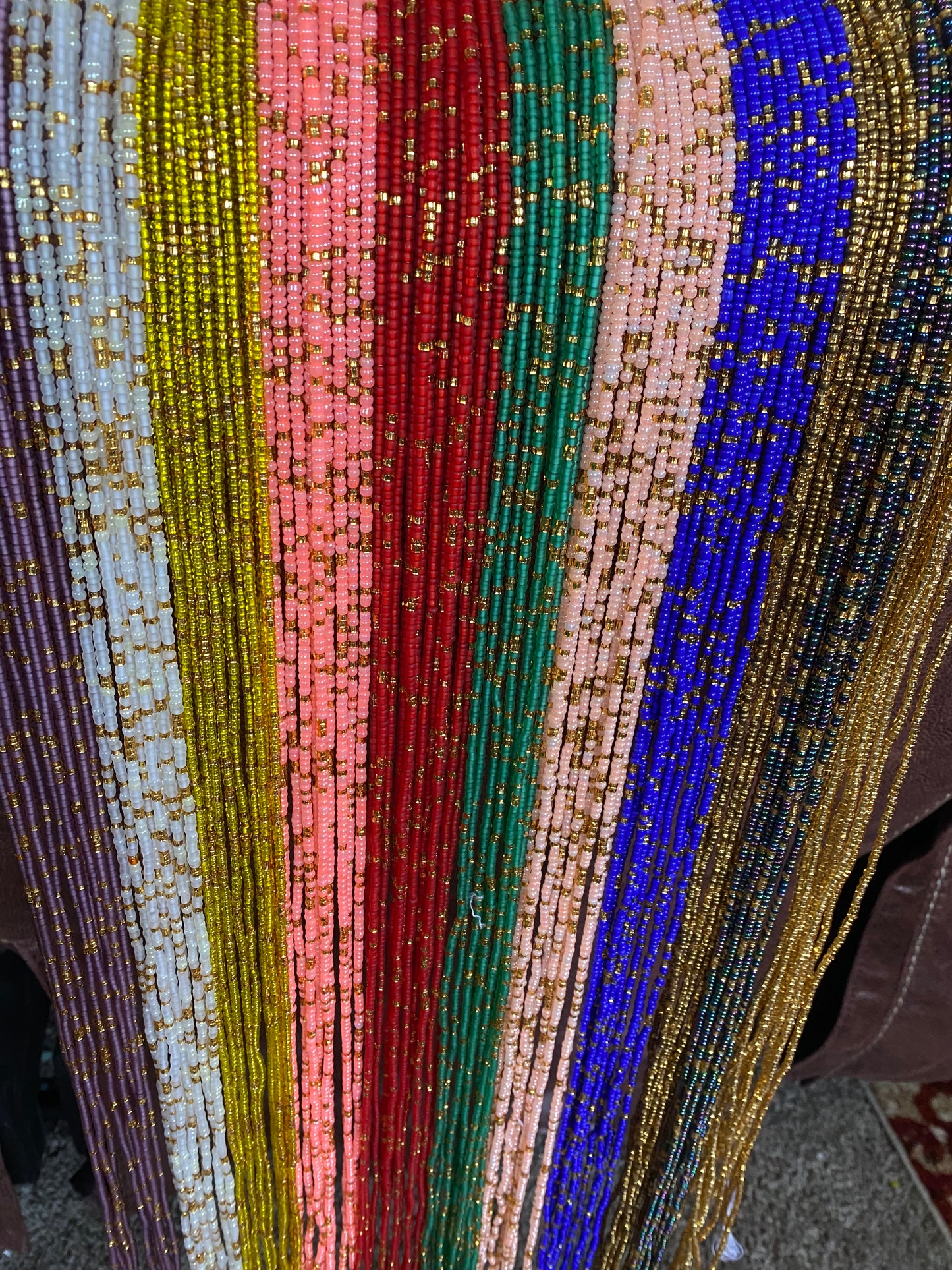 Wholesale Waist Beads – Bulk Multicolored Tie-On Strands (45”–50”)