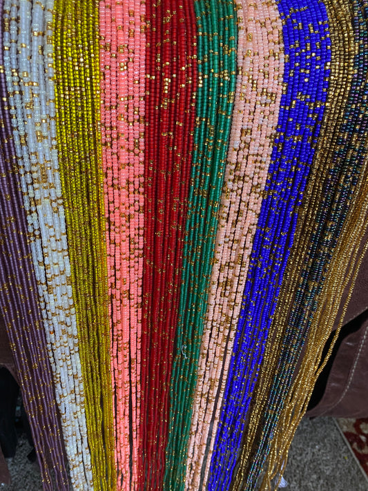 Wholesale Waist Beads – Bulk Multicolored Tie-On Strands (45”–50”)