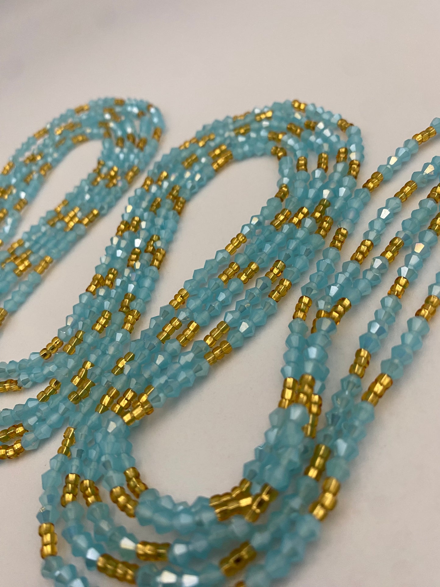 Variety of Crystal Waist Beads, Bicones, Mini crystal Waistbeads-  Choose your Color- Price Per Item - Tie On 40”-50”