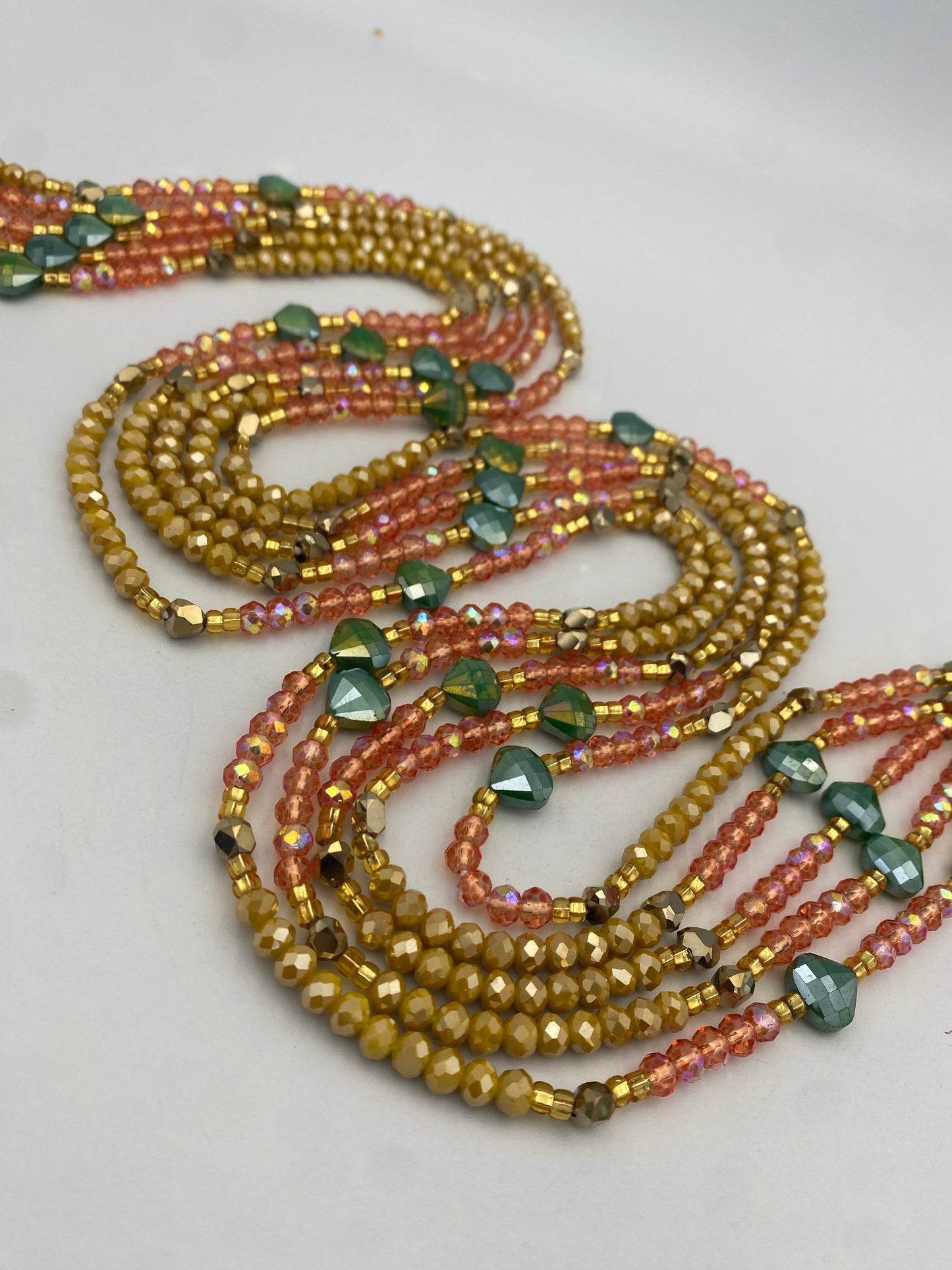 Soleil Grace Crystal Waist Beads – Handmade Tie-On Waist Beads for Women (45”–50”) | Body Adornment, Feminine Beauty, and Confidence