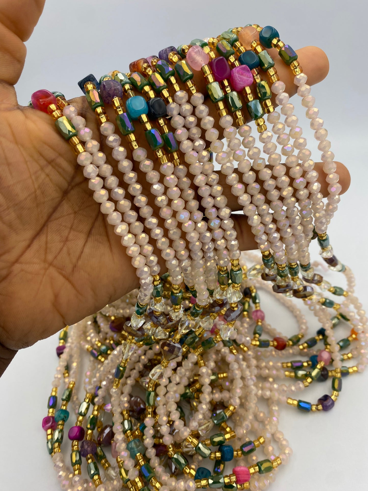 Aria Bloom~ Crystal Waist Bead- Tie On 45”-50”