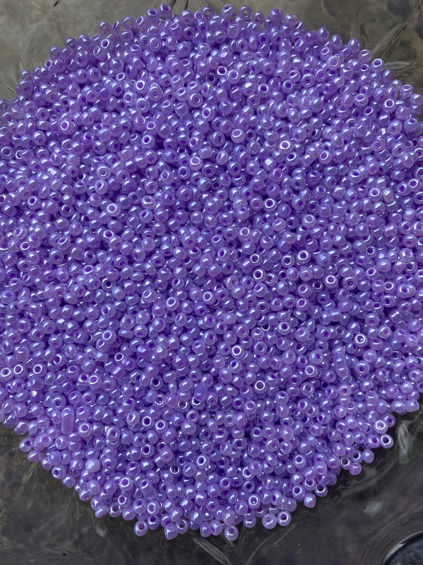 3mm Glass beads - Lavender Soft Lavender Purple beads,   Pearly beads, 8/0 Seed Beads Glass Beads, 450 Grams
