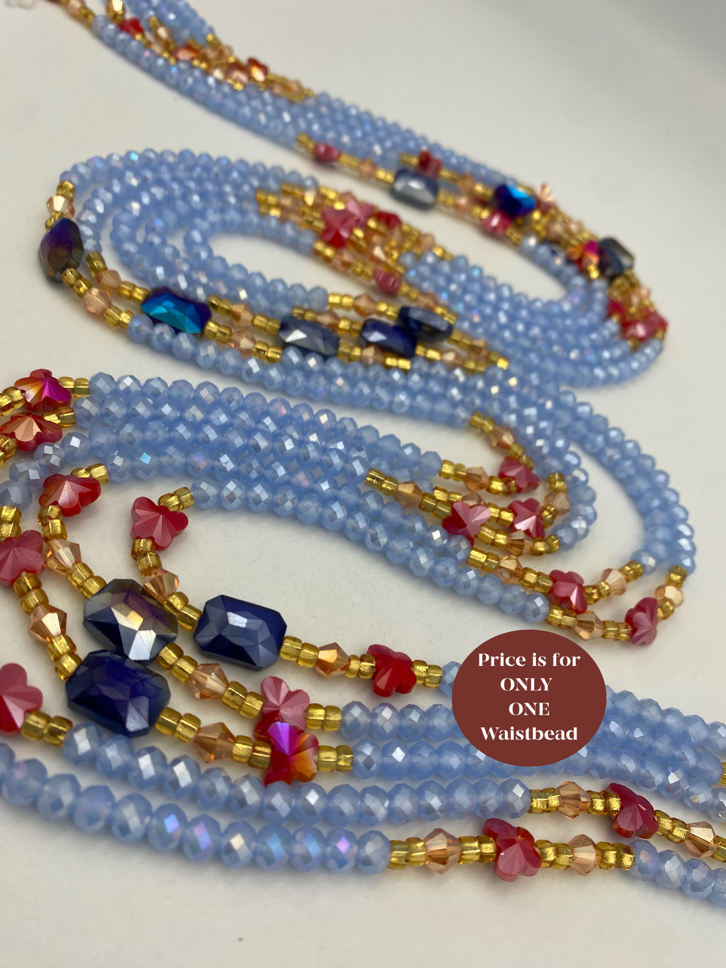 Royal Bloom Waistbead |Add to cart | Price per WaistBead – Tie-On | 45”