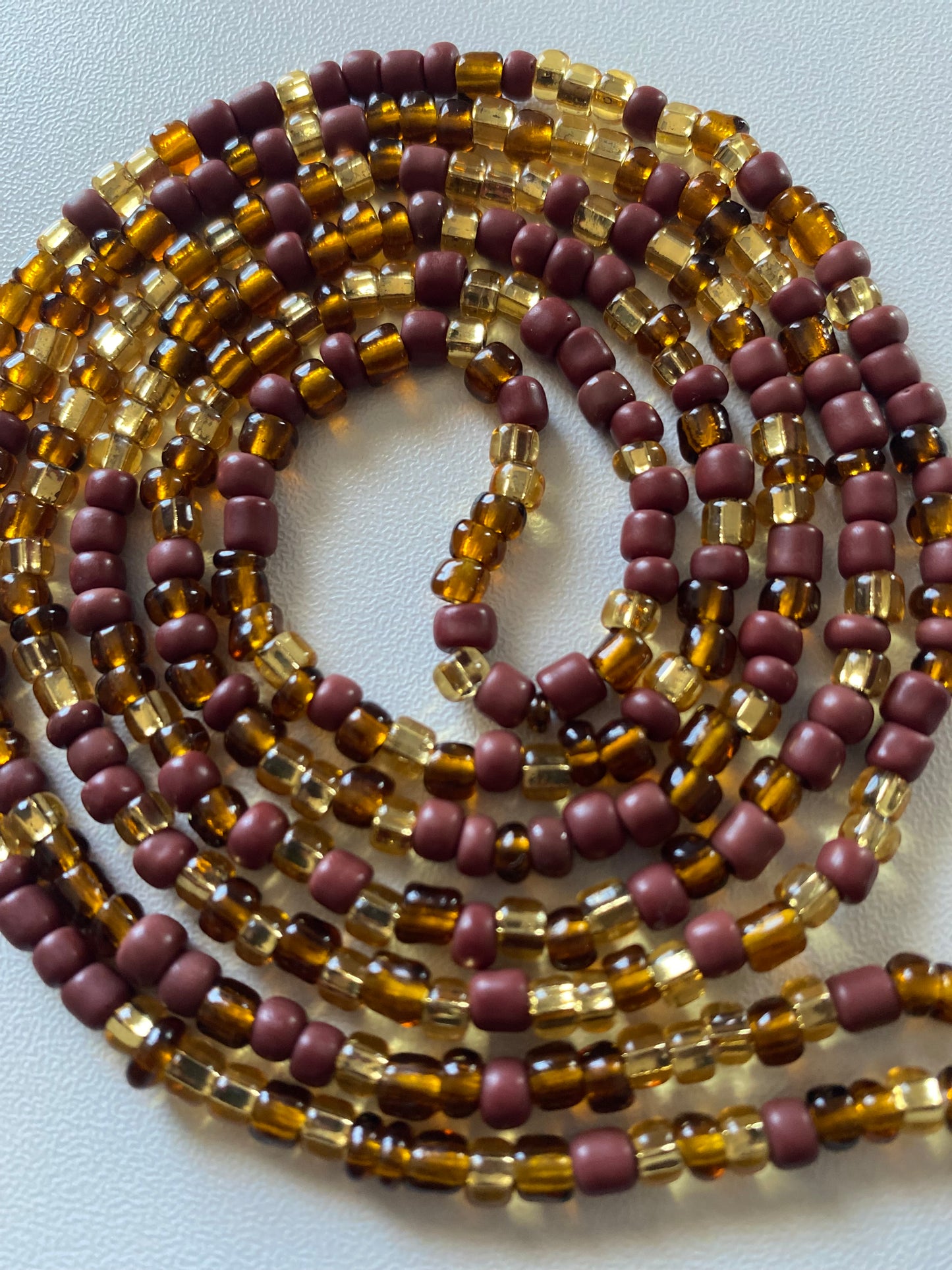 Brown~ Waist Bead- Earth tone waistBeads - body jewelry 45”-50”