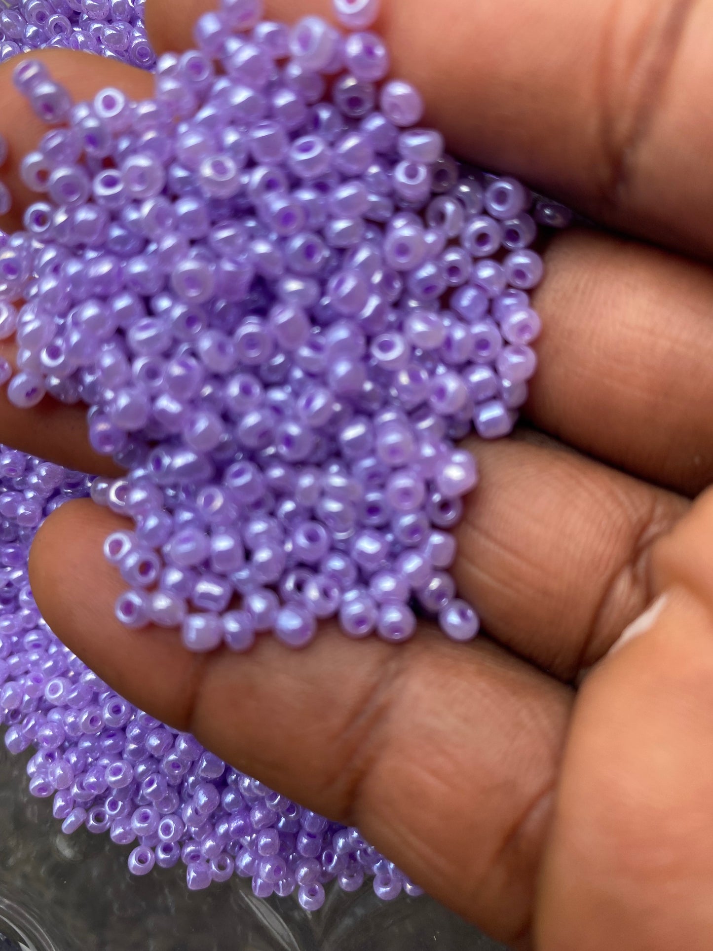 3mm Glass beads - Lavender Soft Lavender Purple beads,   Pearly beads, 8/0 Seed Beads Glass Beads, 450 Grams