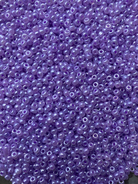 3mm Glass beads - Lavender Soft Lavender Purple beads,   Pearly beads, 8/0 Seed Beads Glass Beads, 450 Grams
