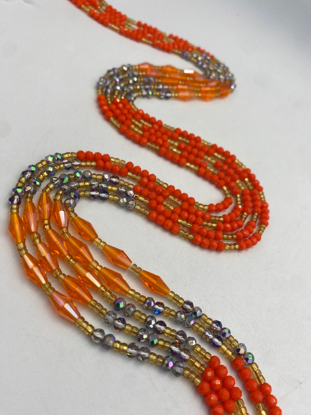 Orange Mini Crystal Waist Bead 45”| 1 PC