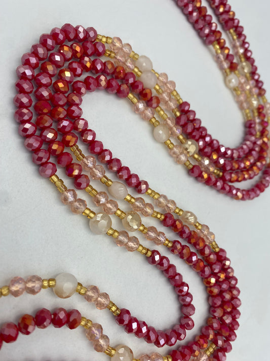 Red Crystal Waist Bead 45”| 1 PC