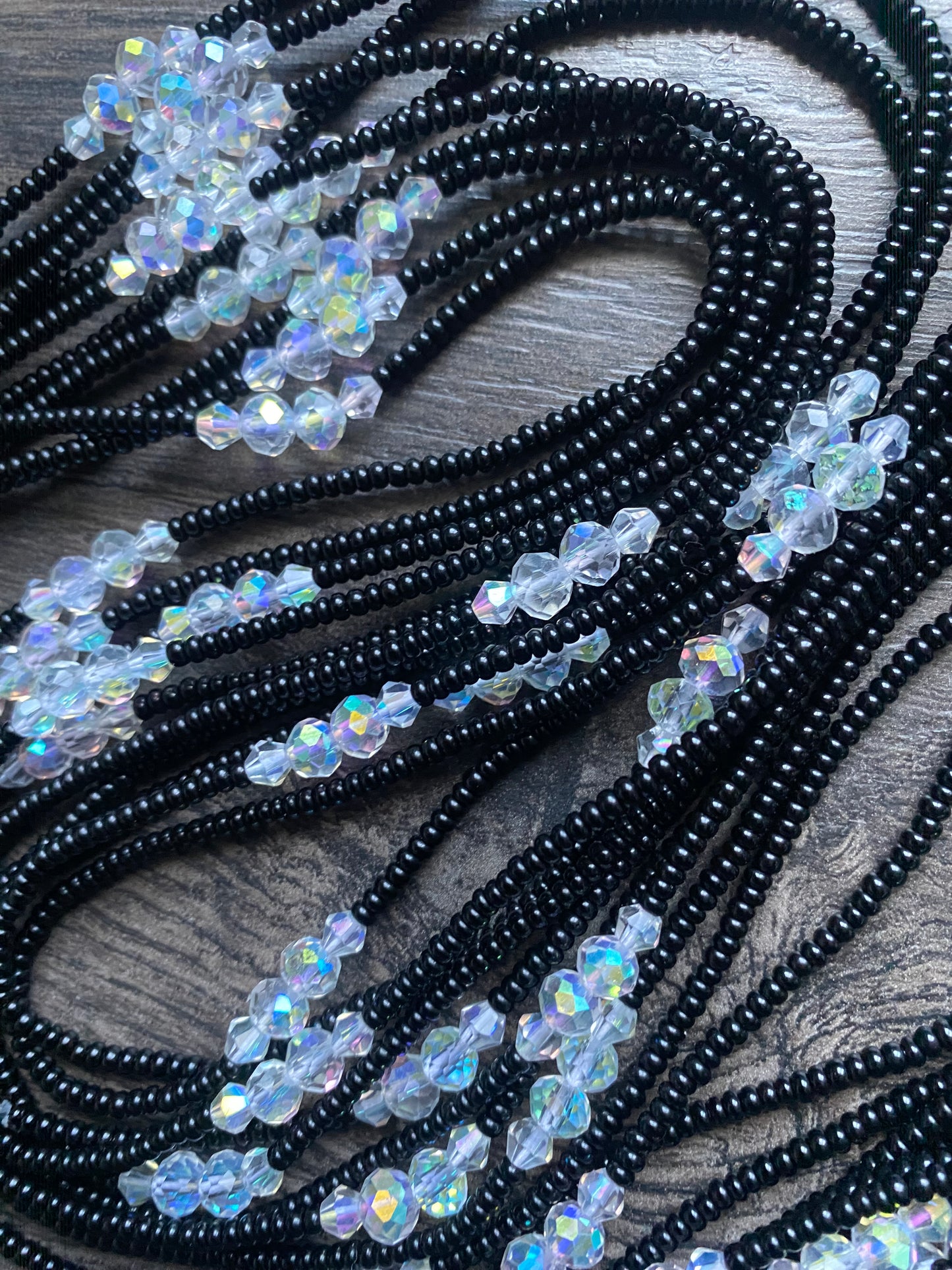 Noir Radiance- Black  Waist Beads