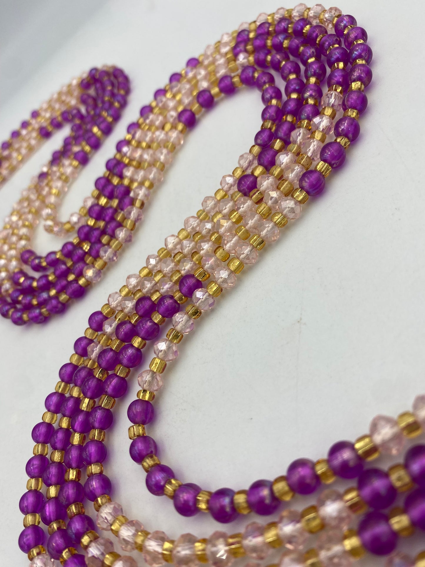 Zafira- Purple Crystal  WaistBead | Luxury Crystal Waist Bead | African WaistBead | Price Per Item | Tie On | 45” -50”
