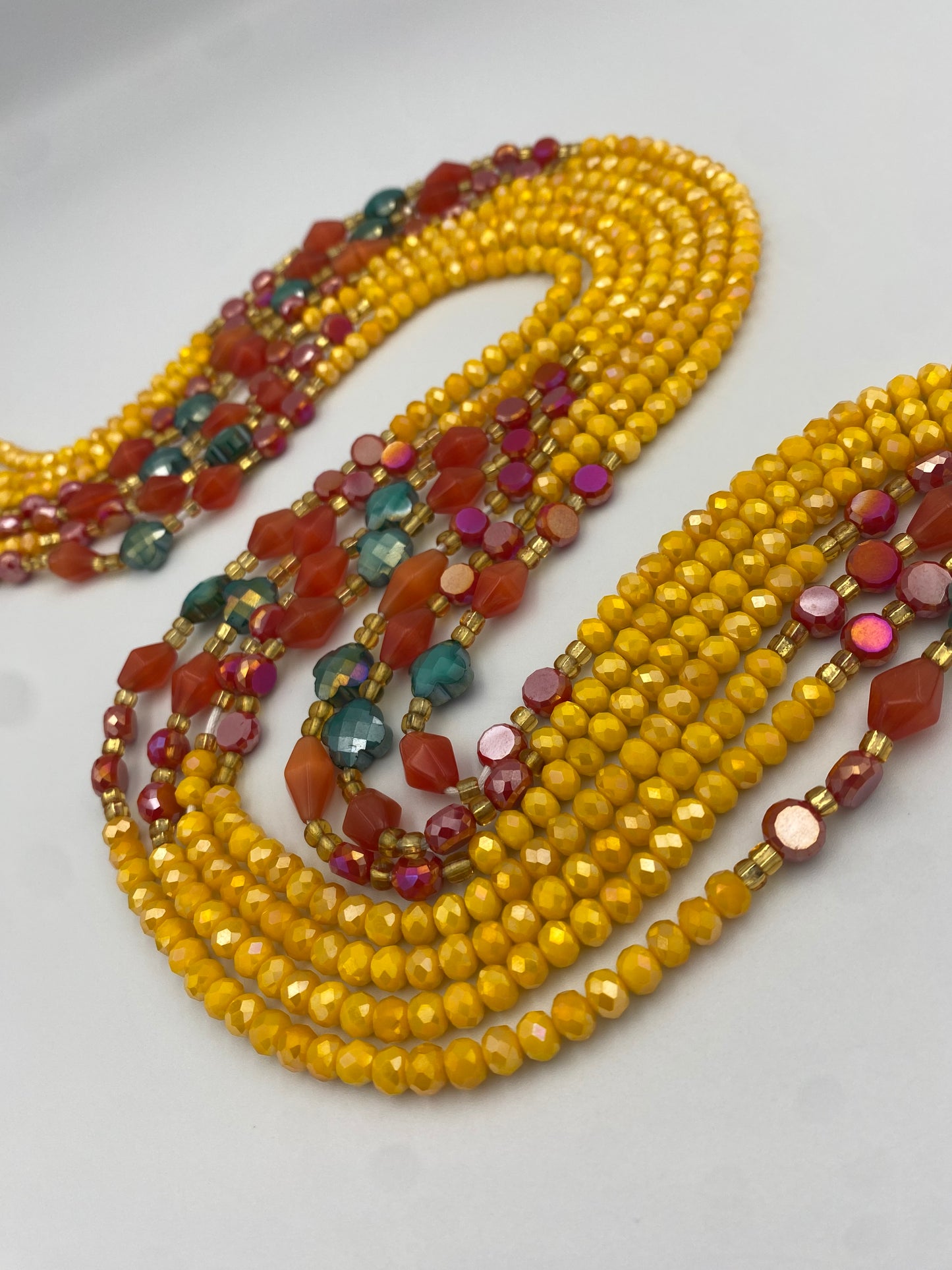 SunShine Fiesta ~ Luxury Crystal Waistbeads- Yellow Waist Bead