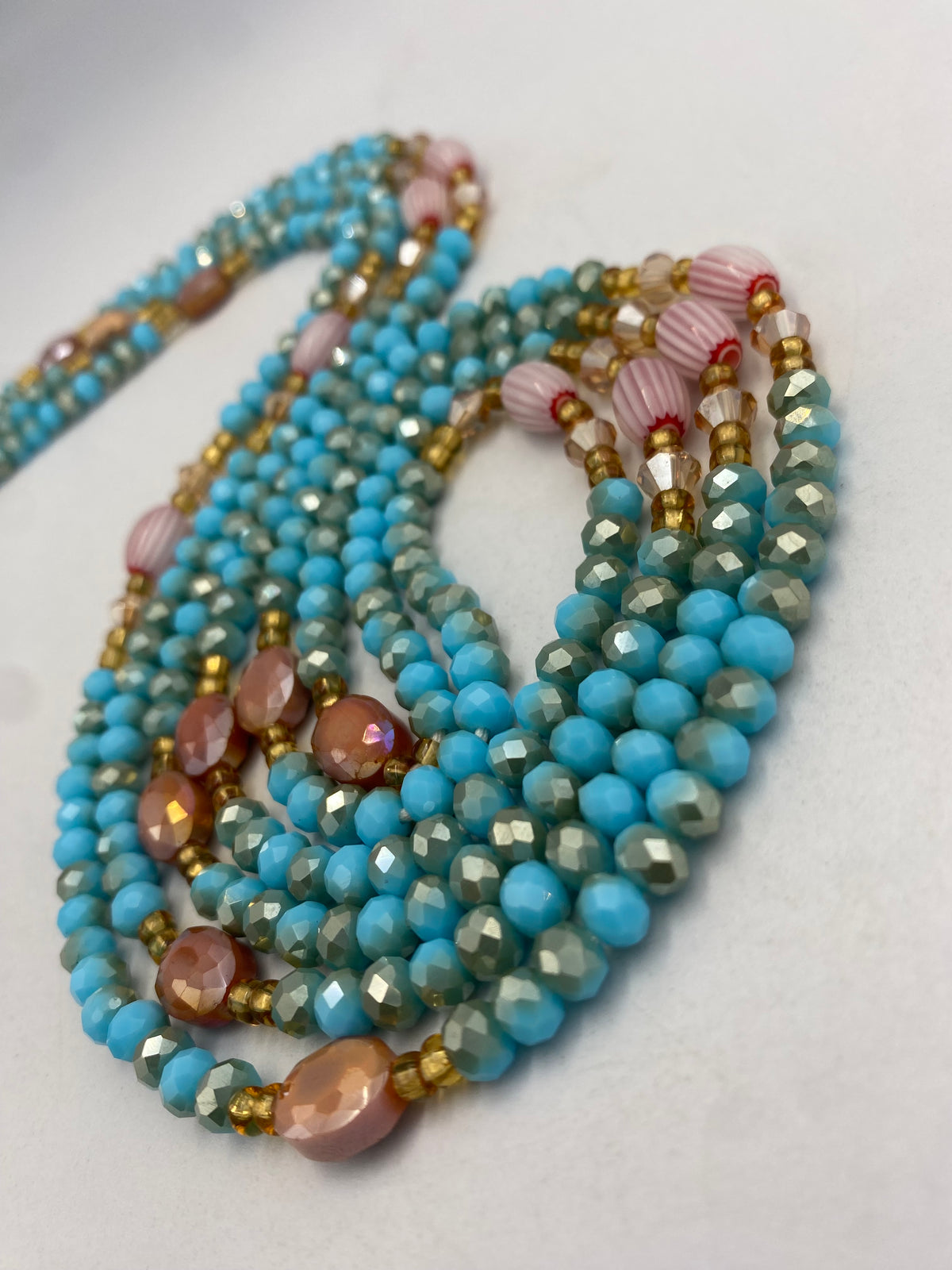 Blue Luxury Crystal Waist Bead 45”| 1 PC