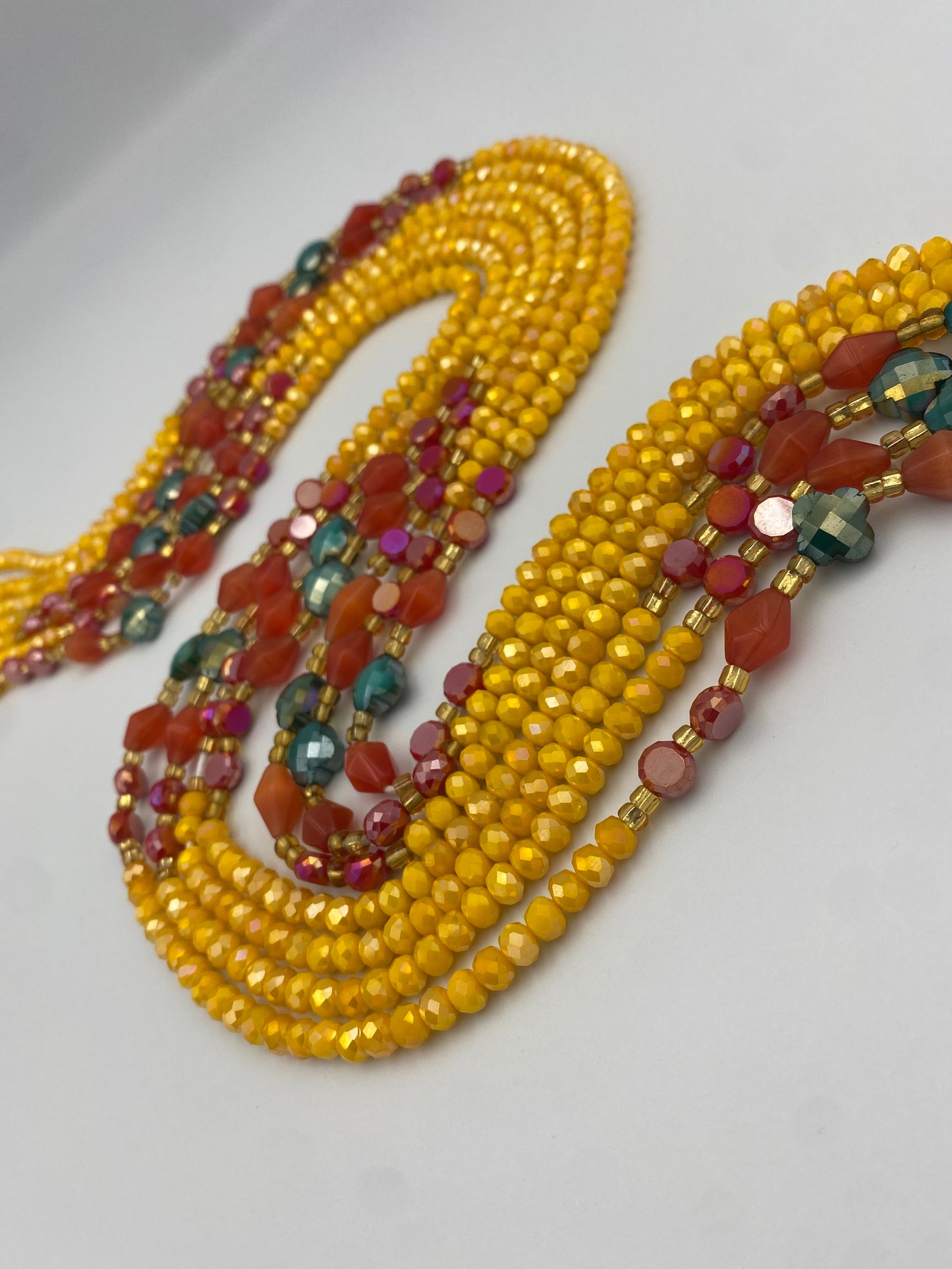 SunShine Fiesta ~ Luxury Crystal Waistbeads- Yellow Waist Bead