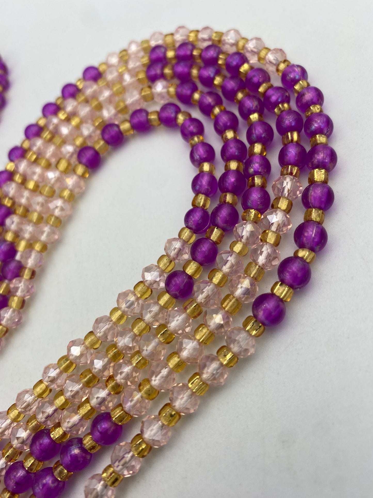 Zafira- Purple Crystal  WaistBead | Luxury Crystal Waist Bead | African WaistBead | Price Per Item | Tie On | 45” -50”