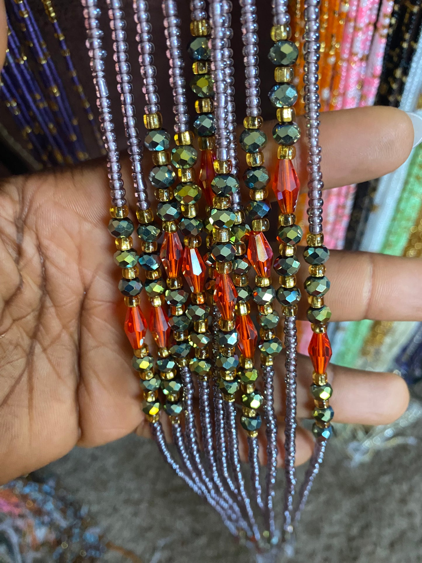 Wholesale Waist Beads – Bulk Multicolored Tie-On Strands (45”–50”)